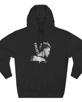 Pink Trustfall Three-Panel Fleece Hoodie