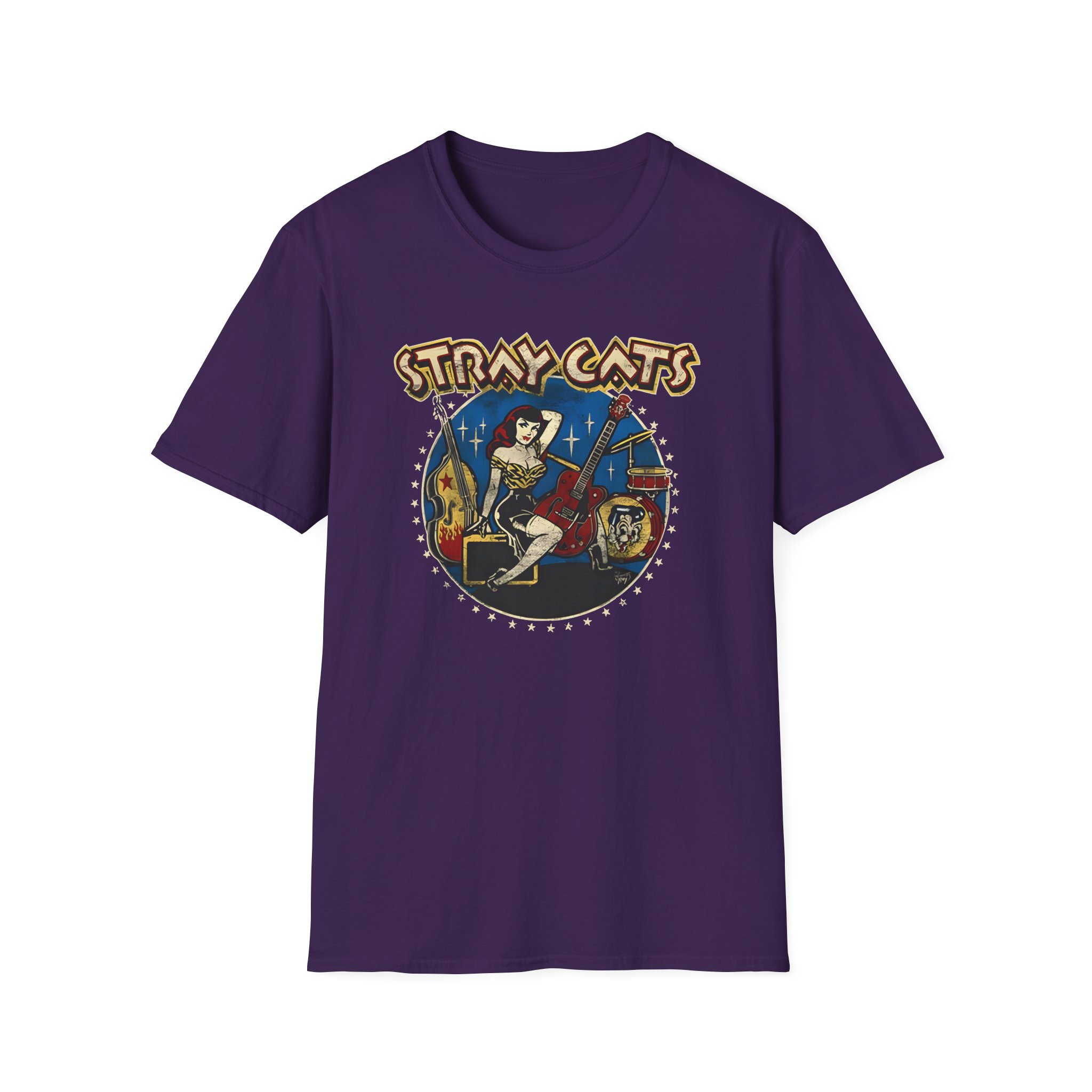Stray Cats Ladies Bass Unisex Softstyle T-Shirt
