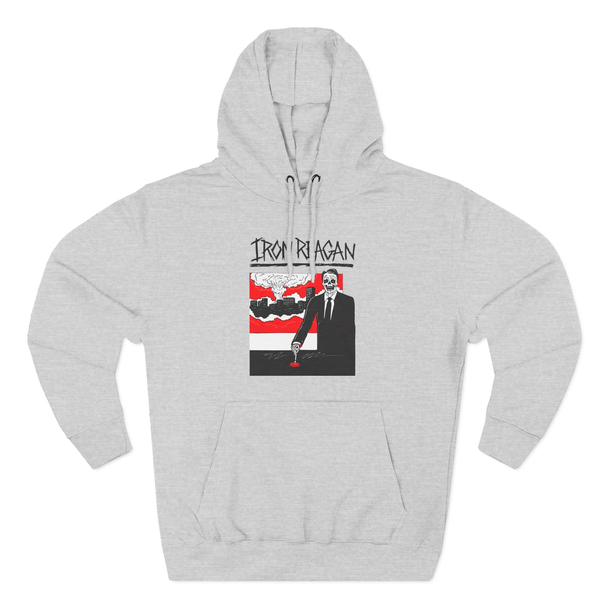 Iron Reagan Finger On The Button Three-Panel Fleece Hoodie