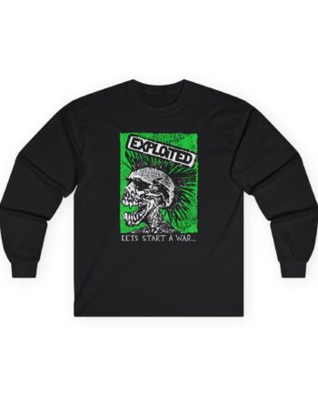The Exploited Let's Start a War Skull Unisex Ultra Cotton Long Sleeve Tee