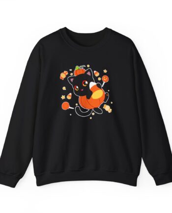 Aphmau Pumpkin Cat Unisex Heavy Blend™ Crewneck Sweatshirt