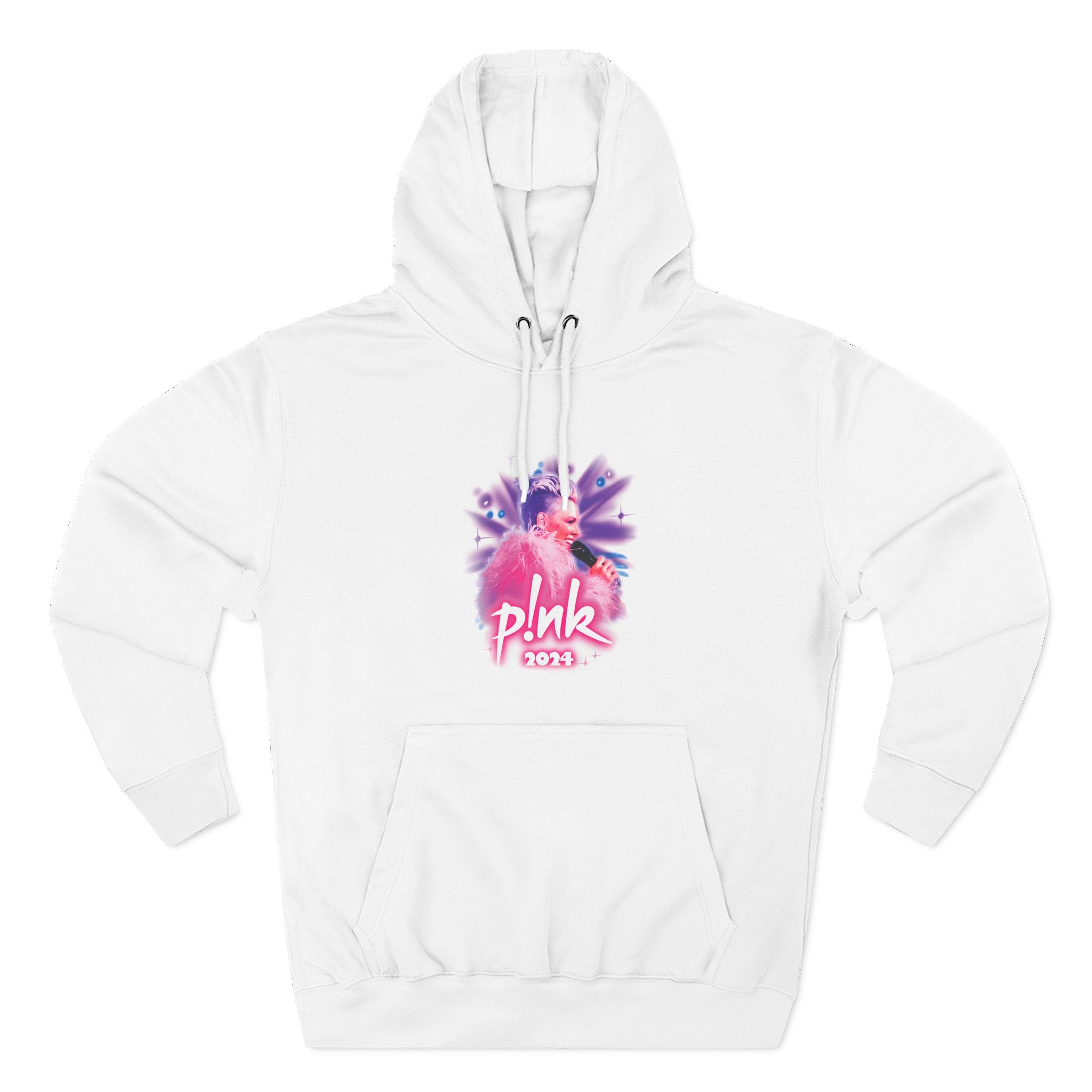 Pink Airbrushed 2024 Three-Panel Fleece Hoodie
