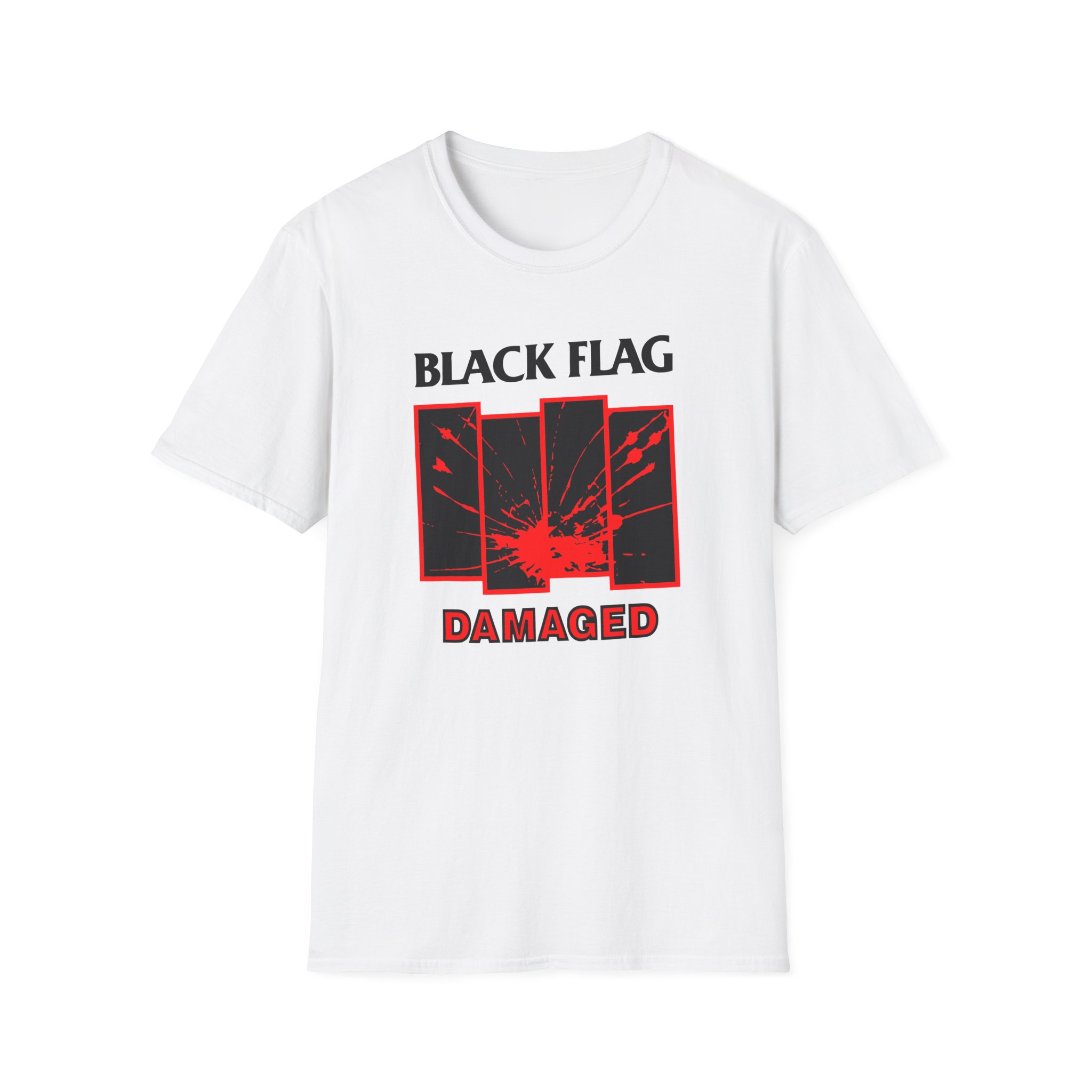 Black Flag Damaged Unisex Softstyle T-Shirt