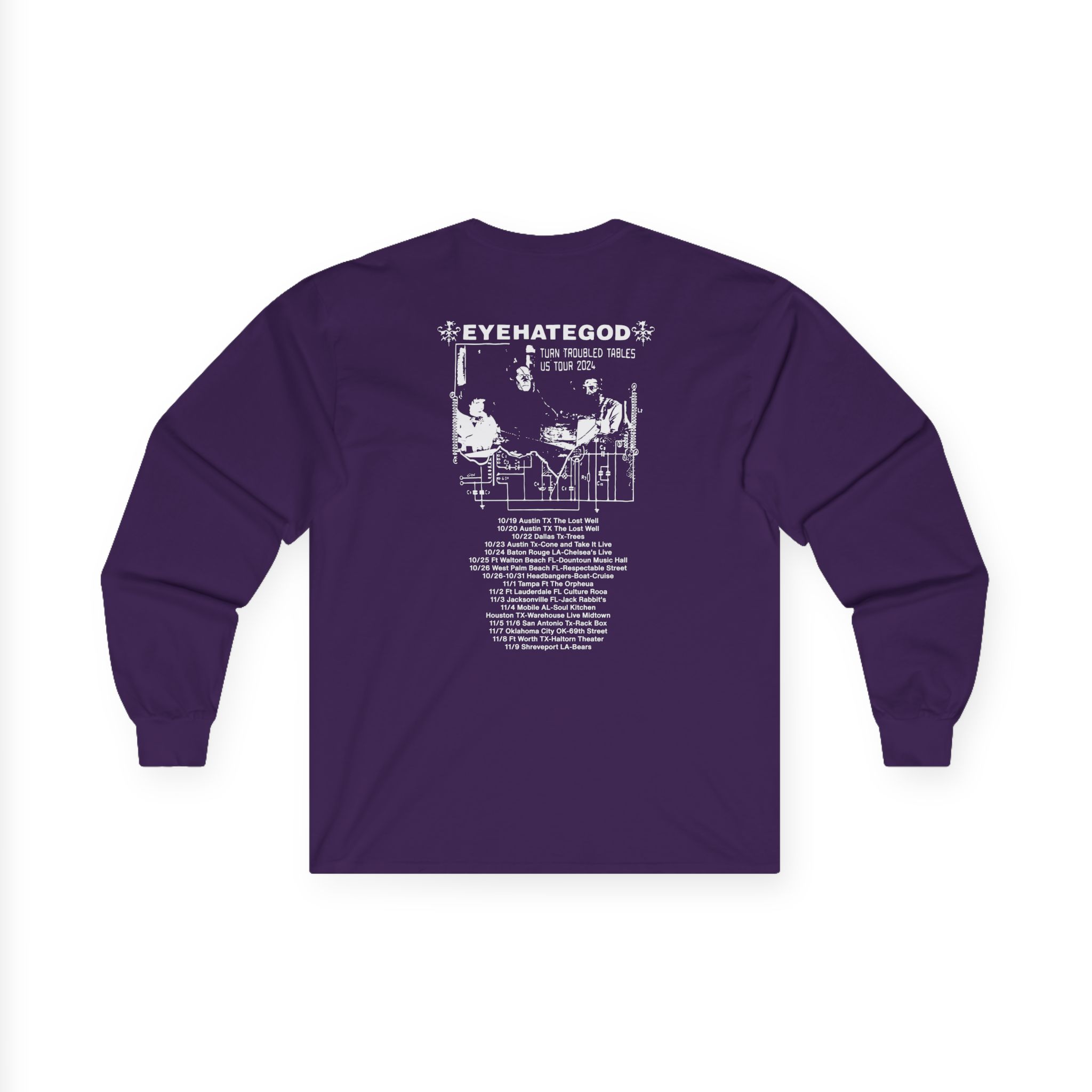 Eyehategod Turn Troubled Tables Us Tour Unisex Ultra Cotton Long Sleeve Tee