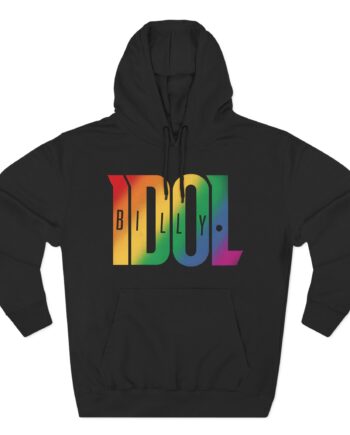 Billy Idol Black Rainbow Logo Three-Panel Fleece Hoodie