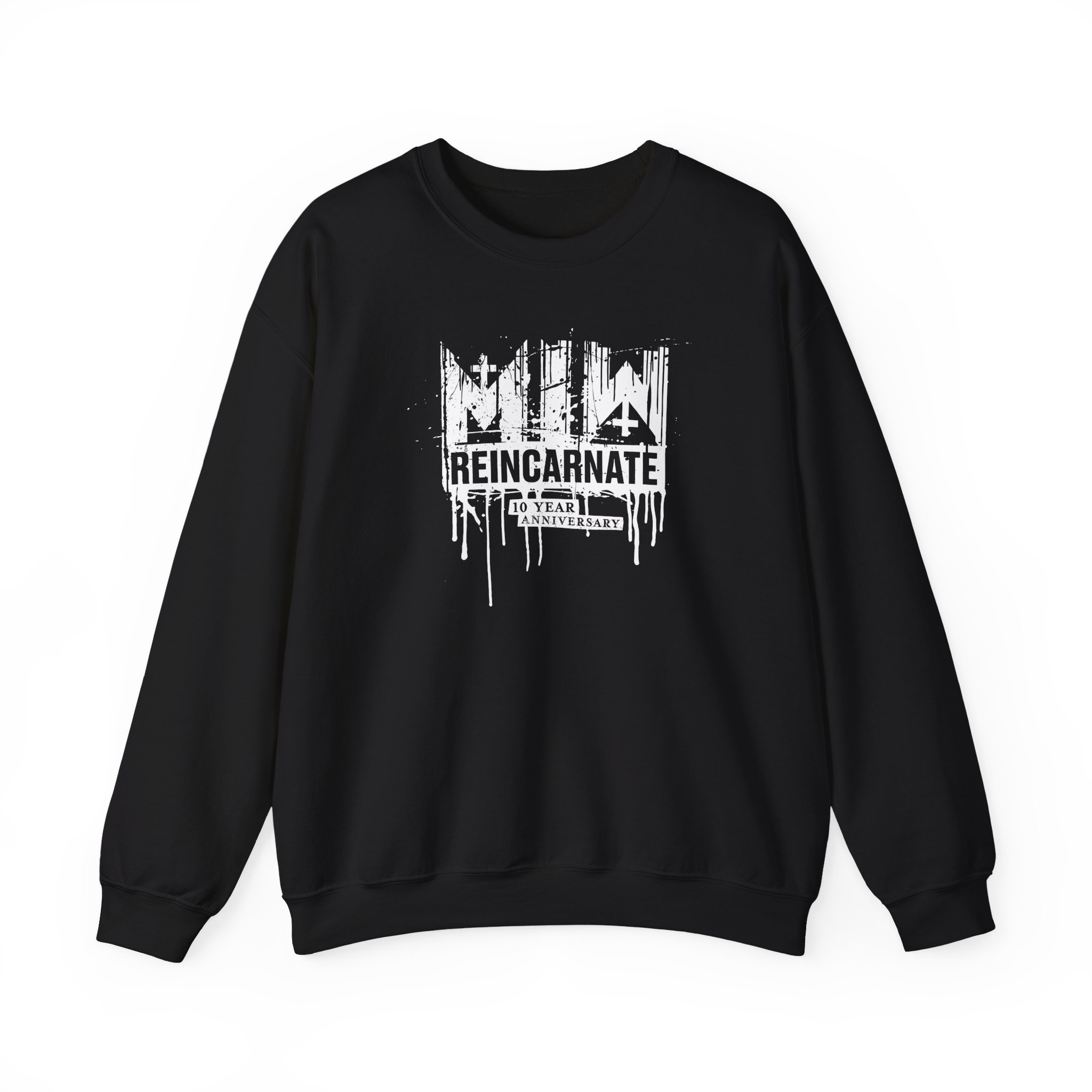 Motionless in White Reincarnate 10 Year Drip Logo Unisex Heavy Blendâ„¢ Crewneck Sweatshirt