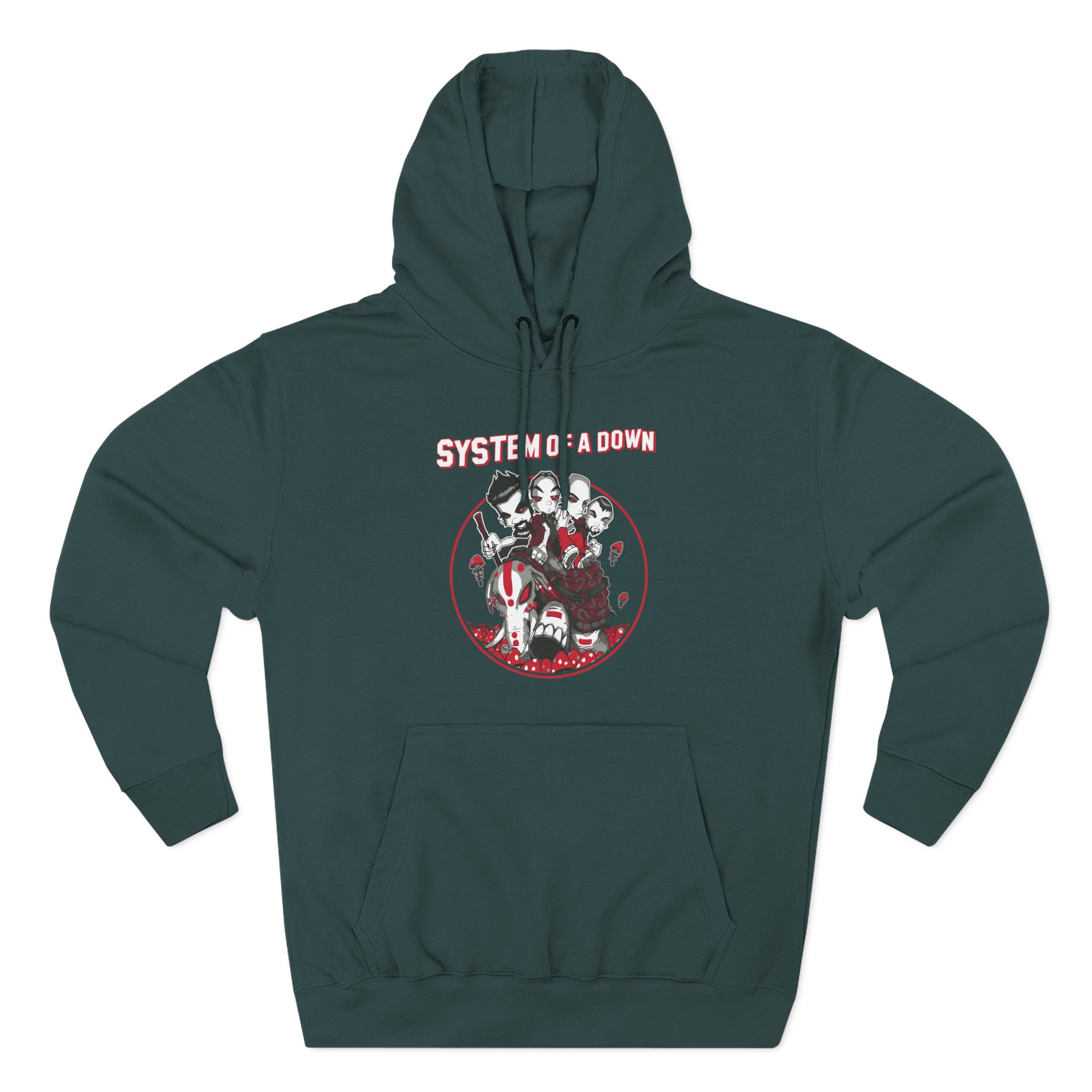 System of a Down Mushroom People Three-Panel Fleece Hoodie