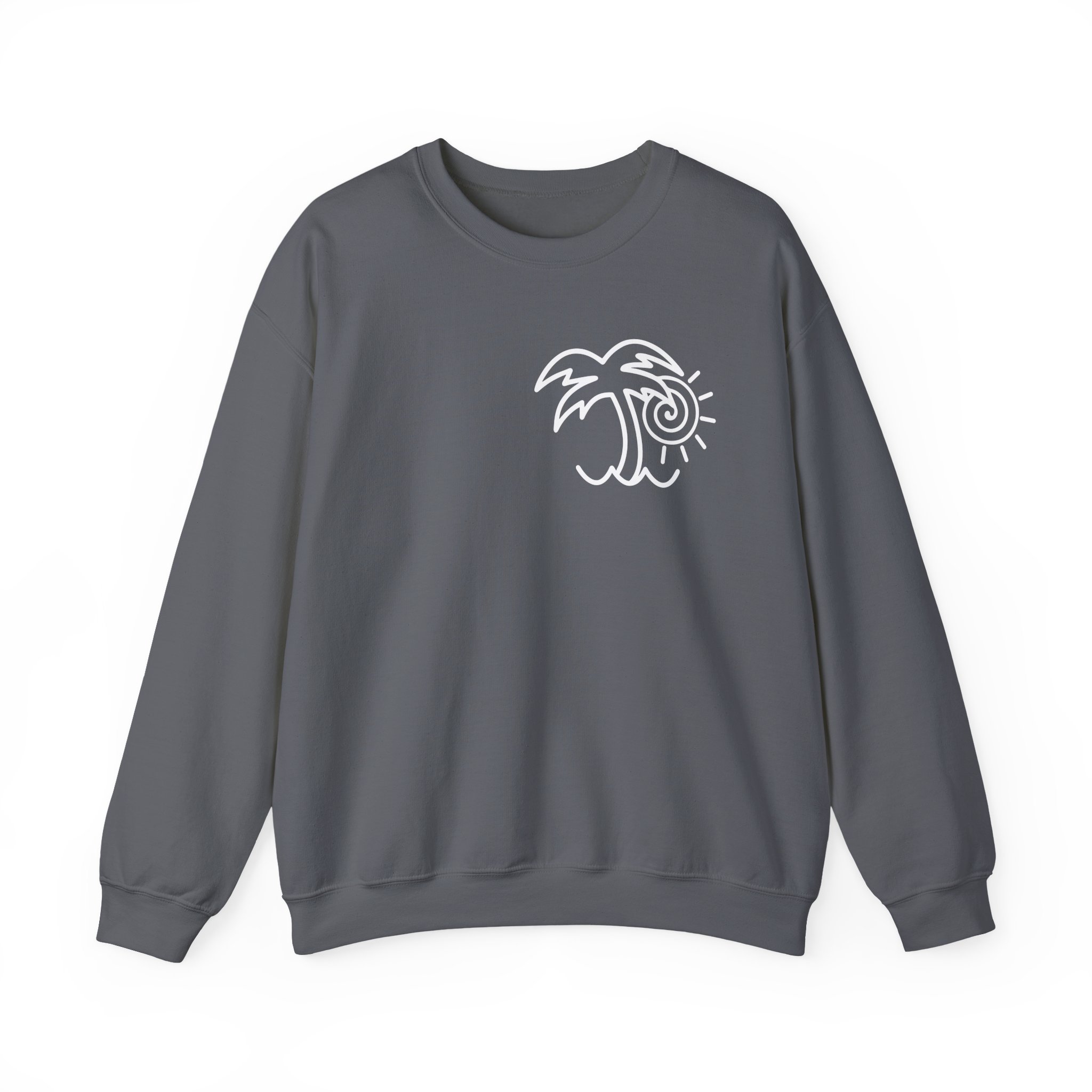 Chon Palm Tree Blue Dip Dye Unisex Heavy Blendâ„¢ Crewneck Sweatshirt