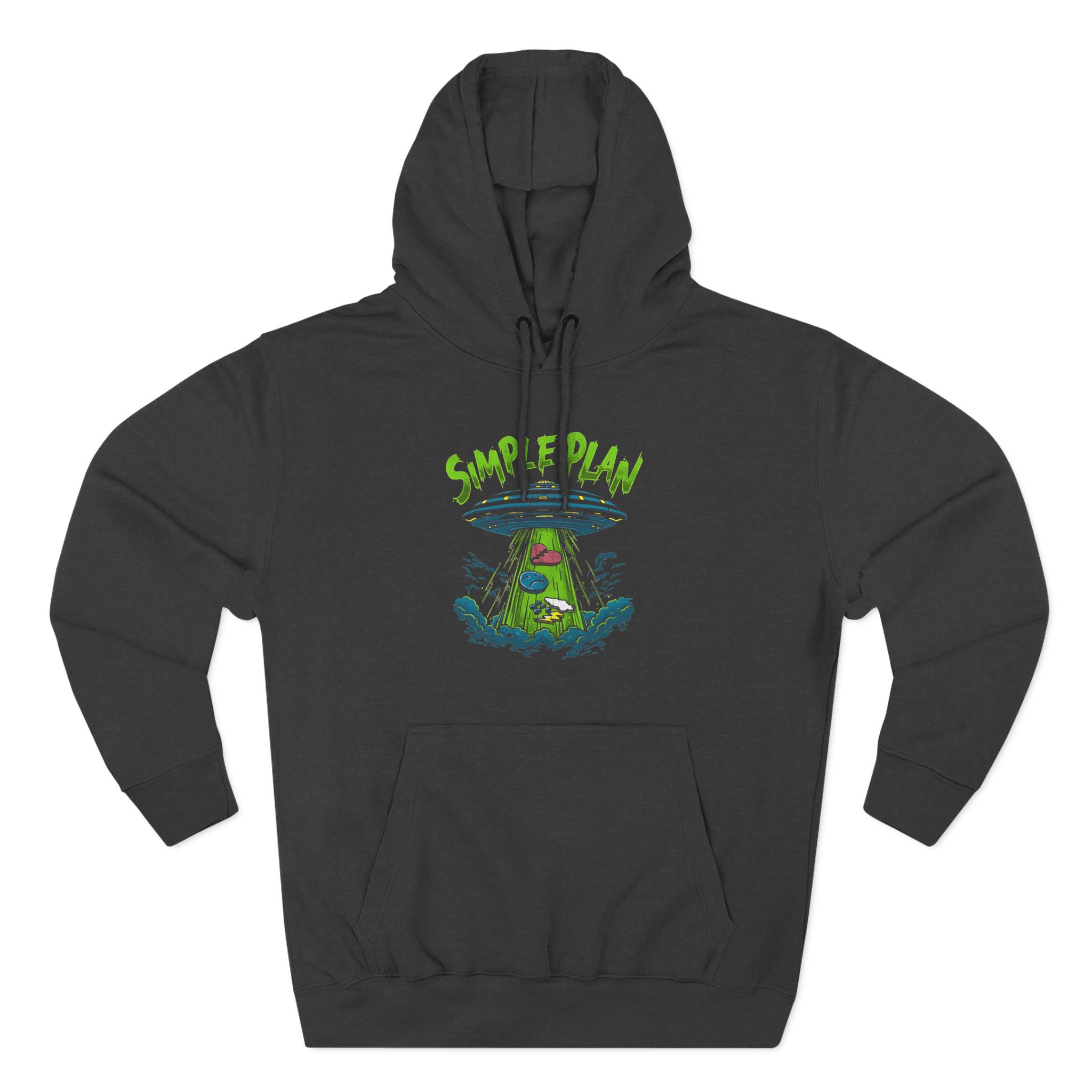 Simple Plan Alien Ufo Three-Panel Fleece Hoodie