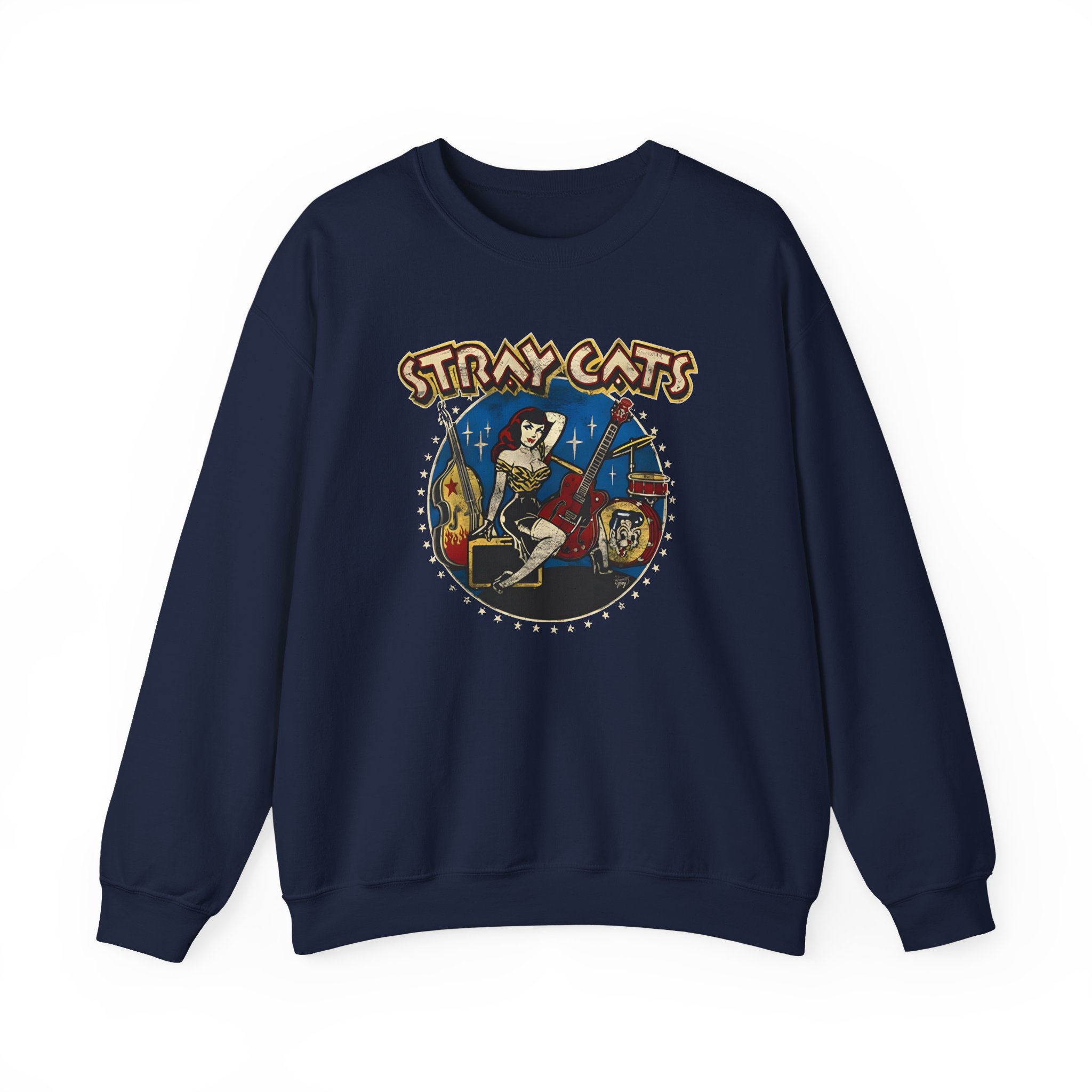 Stray Cats Ladies Bass Unisex Heavy Blendâ„¢ Crewneck Sweatshirt