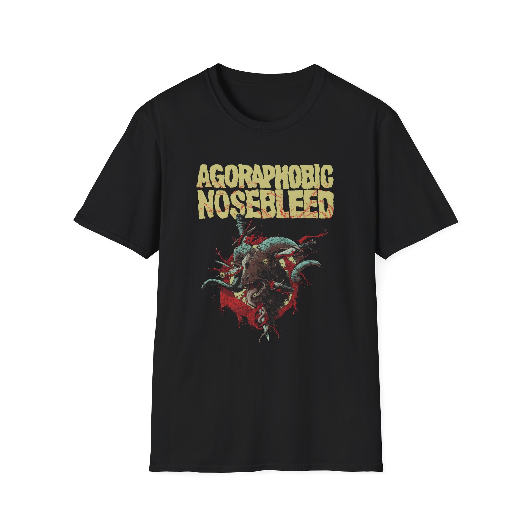 Agoraphobic Nosebleed Goat Head Unisex Softstyle T-Shirt