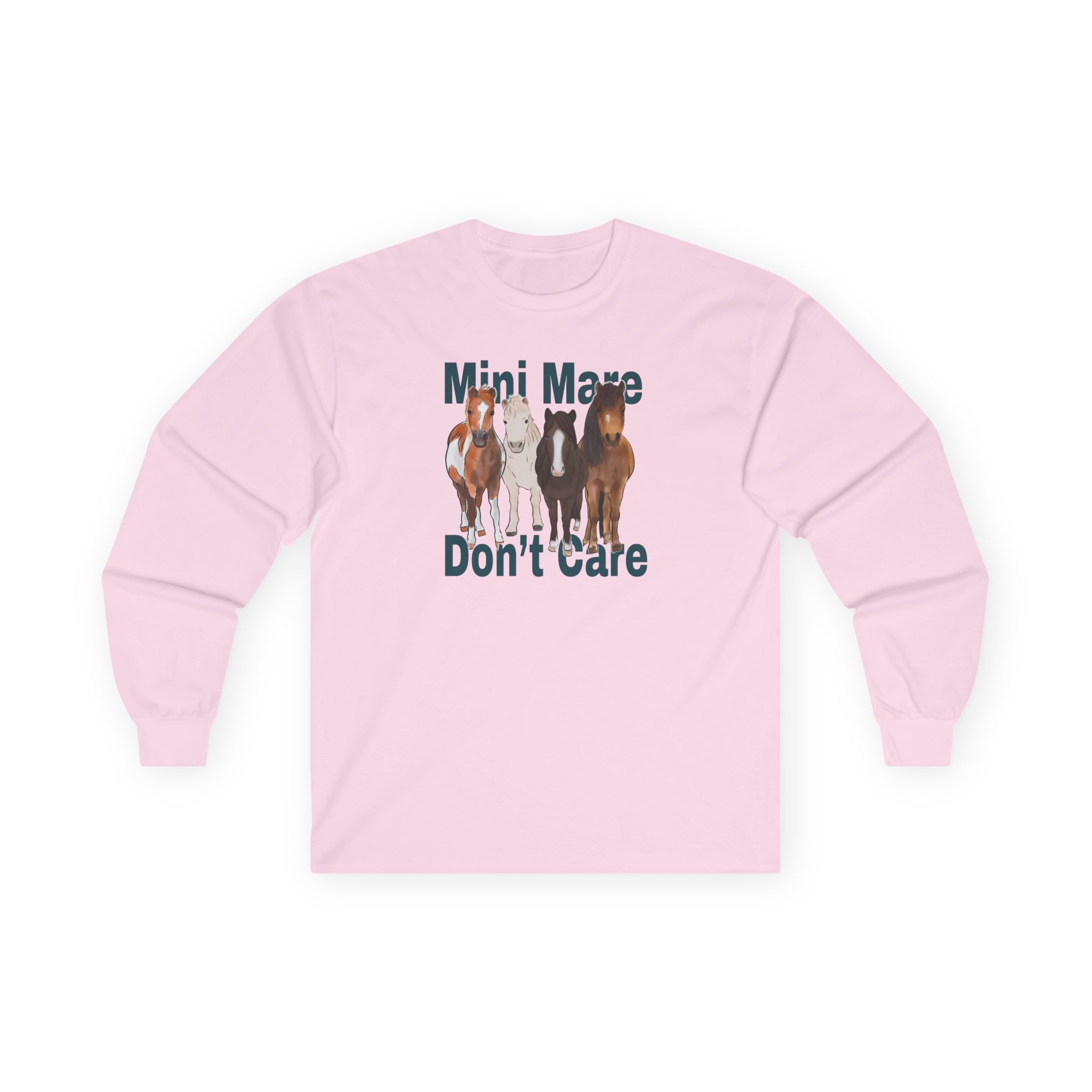Katie Van Slyke Mini Mare Don't Care Unisex Ultra Cotton Long Sleeve Tee