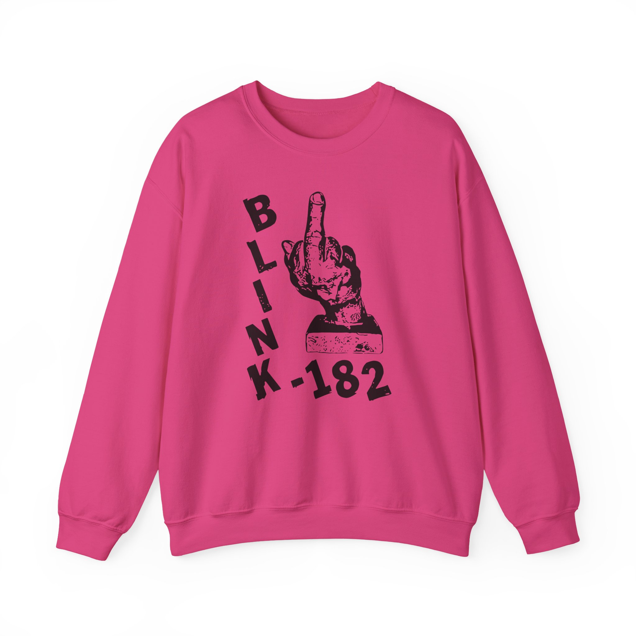 Blink 182 Pink Middle Finger Unisex Heavy Blendâ„¢ Crewneck Sweatshirt