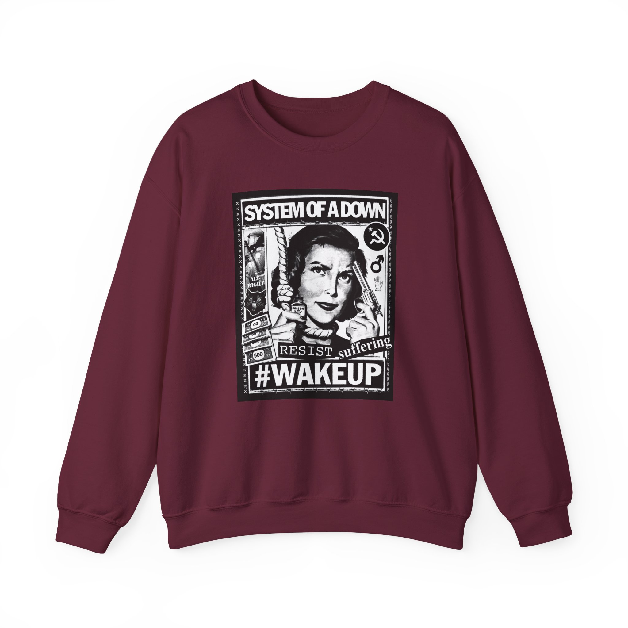 System of a Down Awake Distressed Unisex Heavy Blendâ„¢ Crewneck Sweatshirt