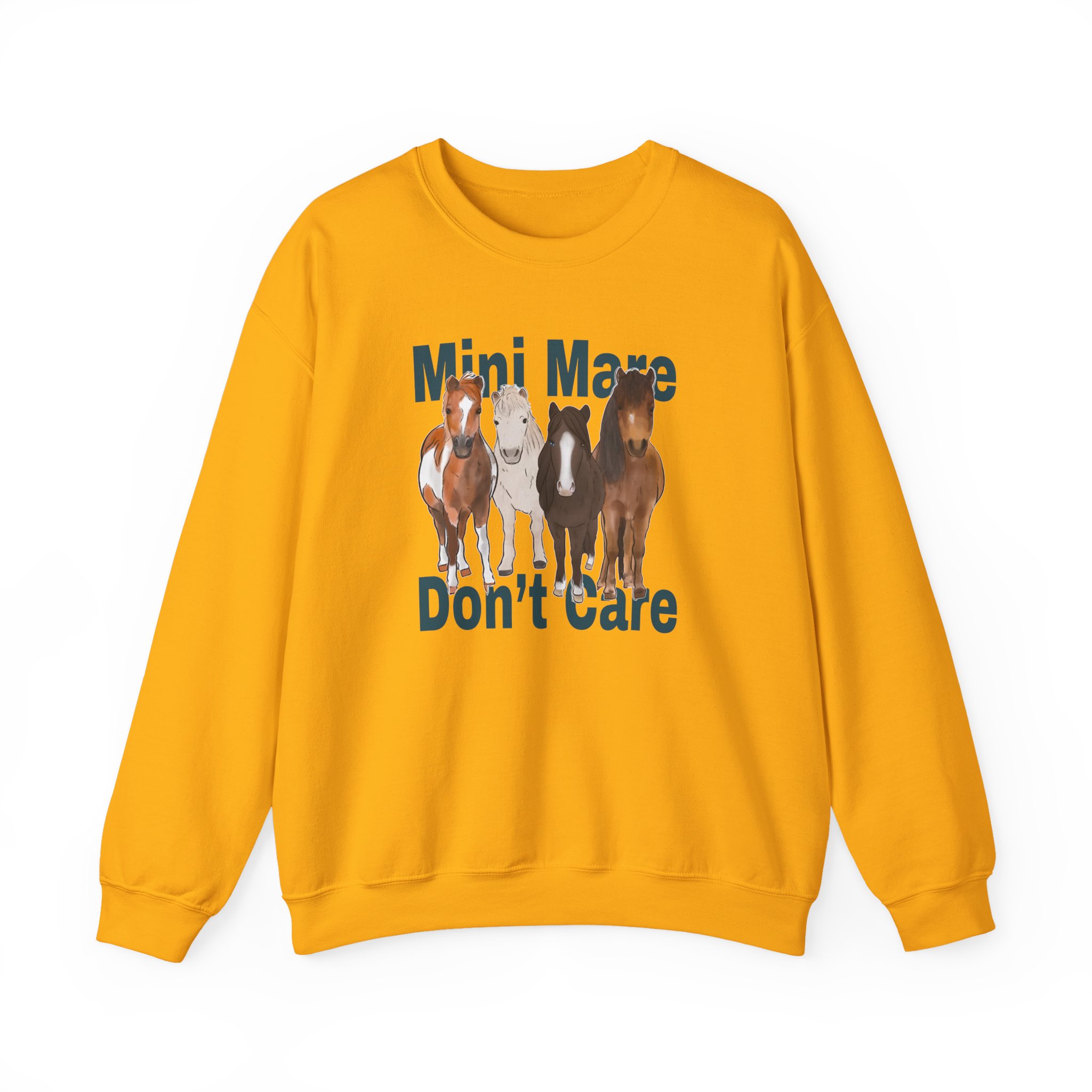 Katie Van Slyke Mini Mare Don't Care Unisex Heavy Blendâ„¢ Crewneck Sweatshirt
