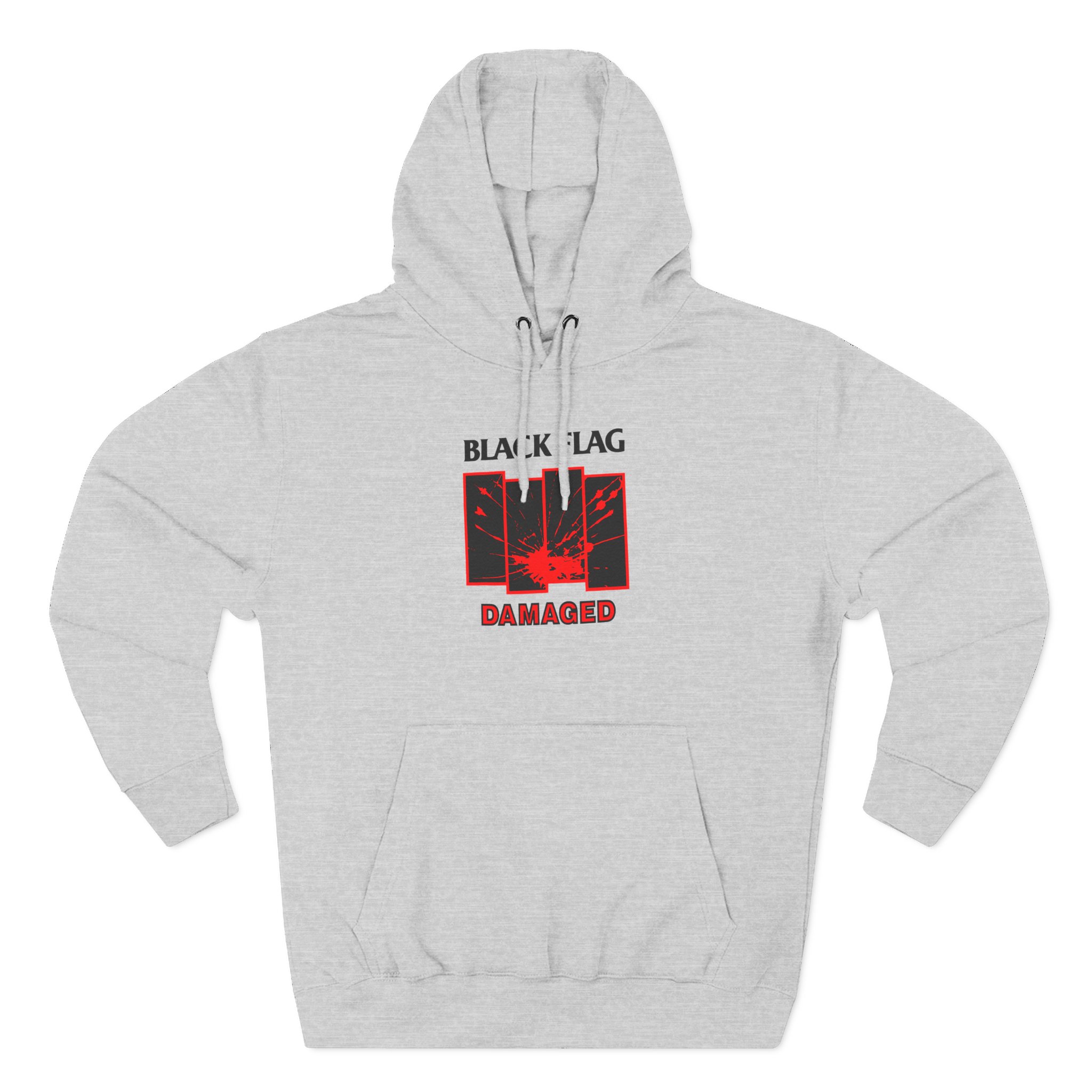 Black Flag Damaged Three-Panel Fleece Hoodie
