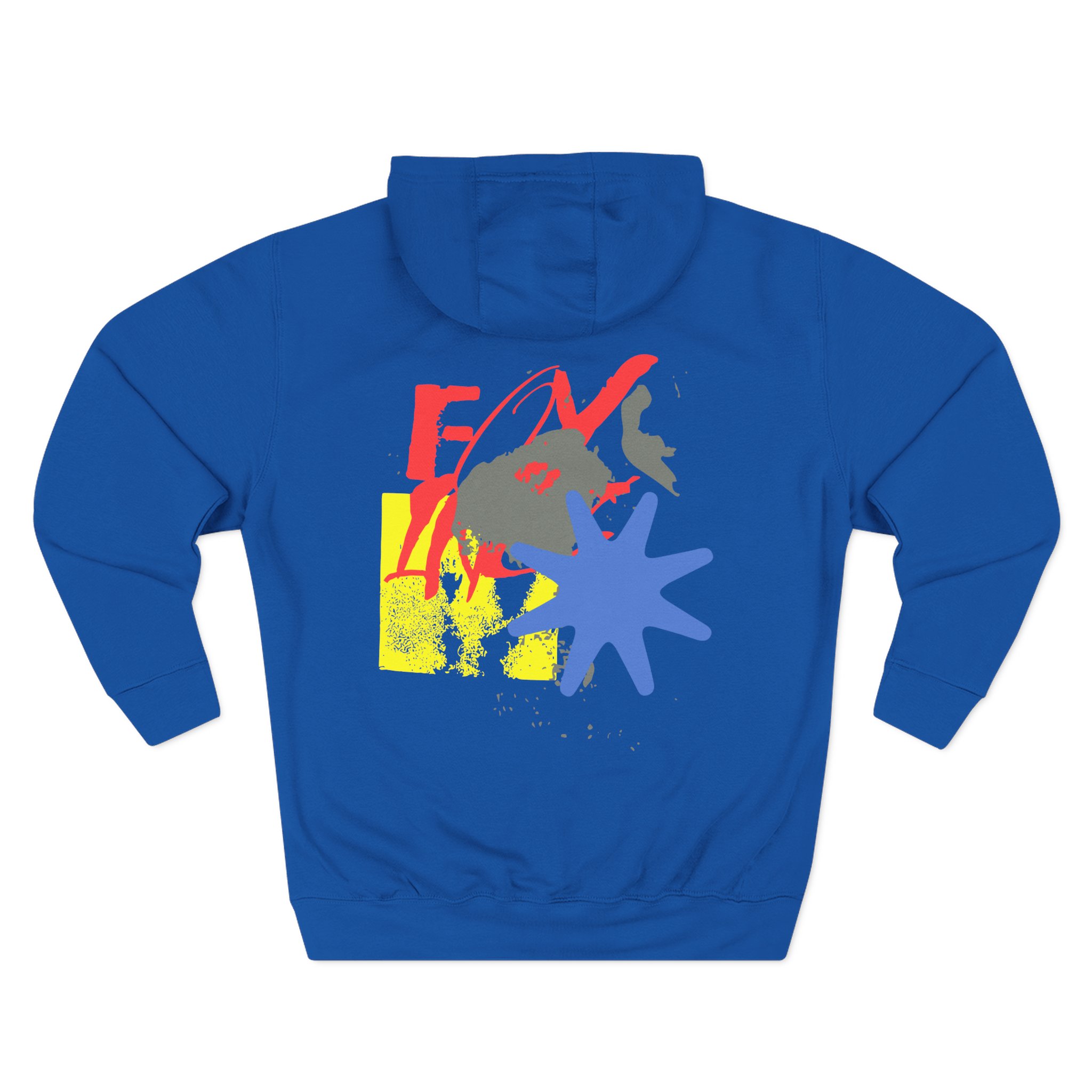 Foxing Shapes Three-Panel Fleece Hoodie