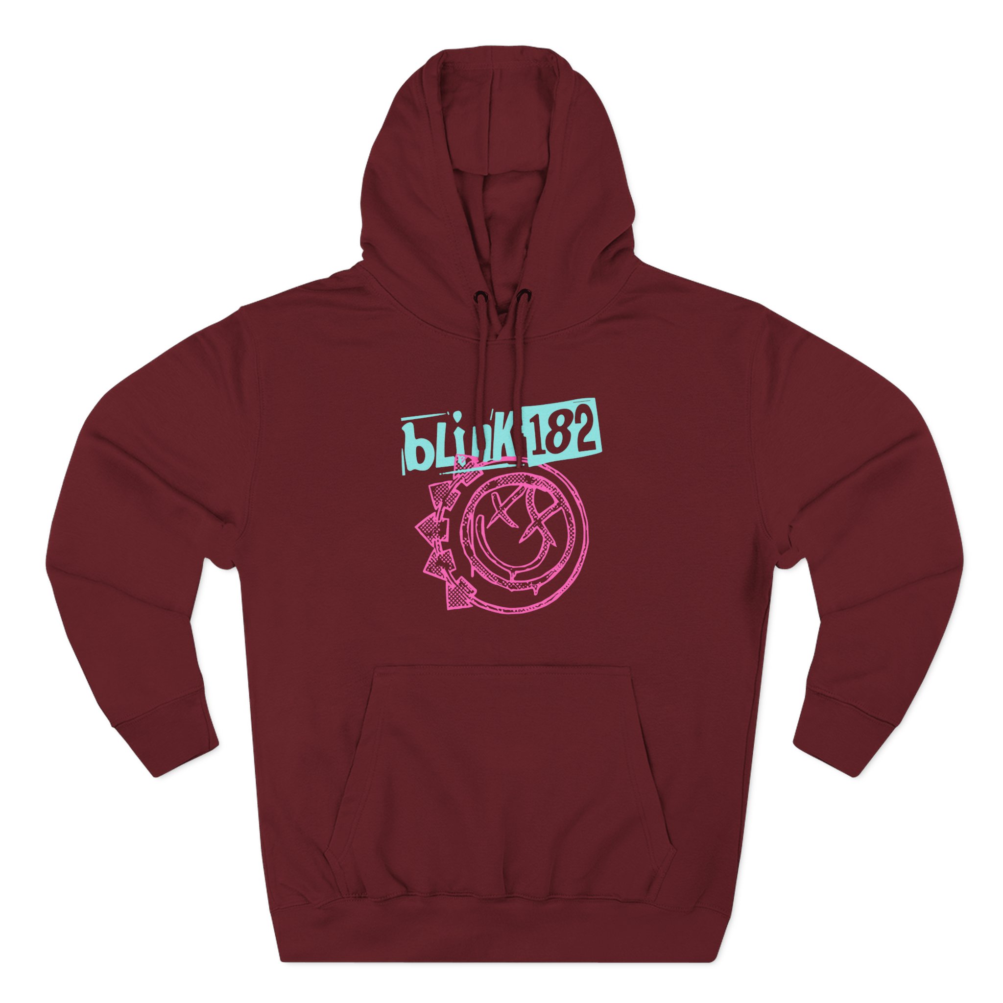 Blink 182 Smiley Crop Three-Panel Fleece Hoodie