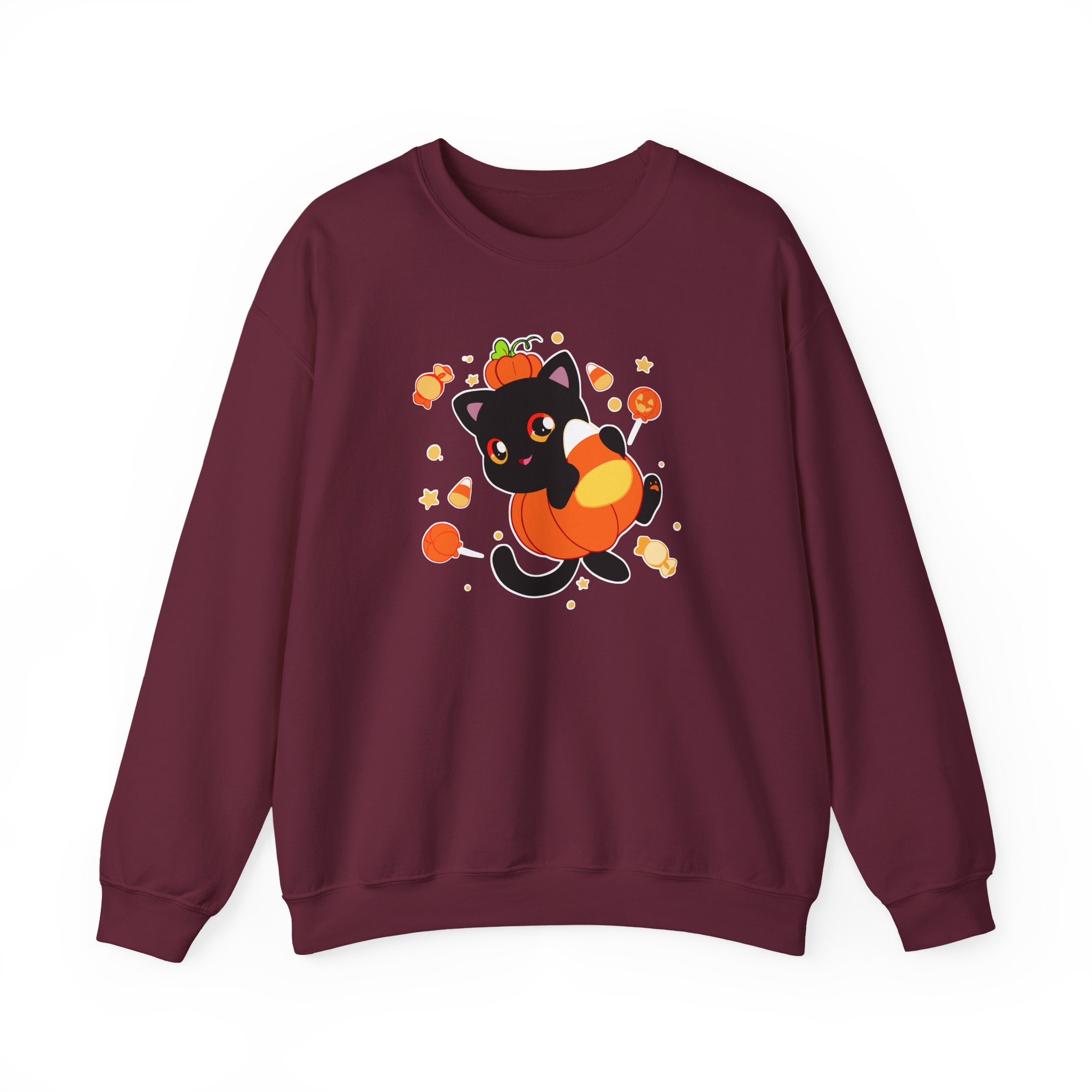 Aphmau Pumpkin Cat Unisex Heavy Blendâ„¢ Crewneck Sweatshirt
