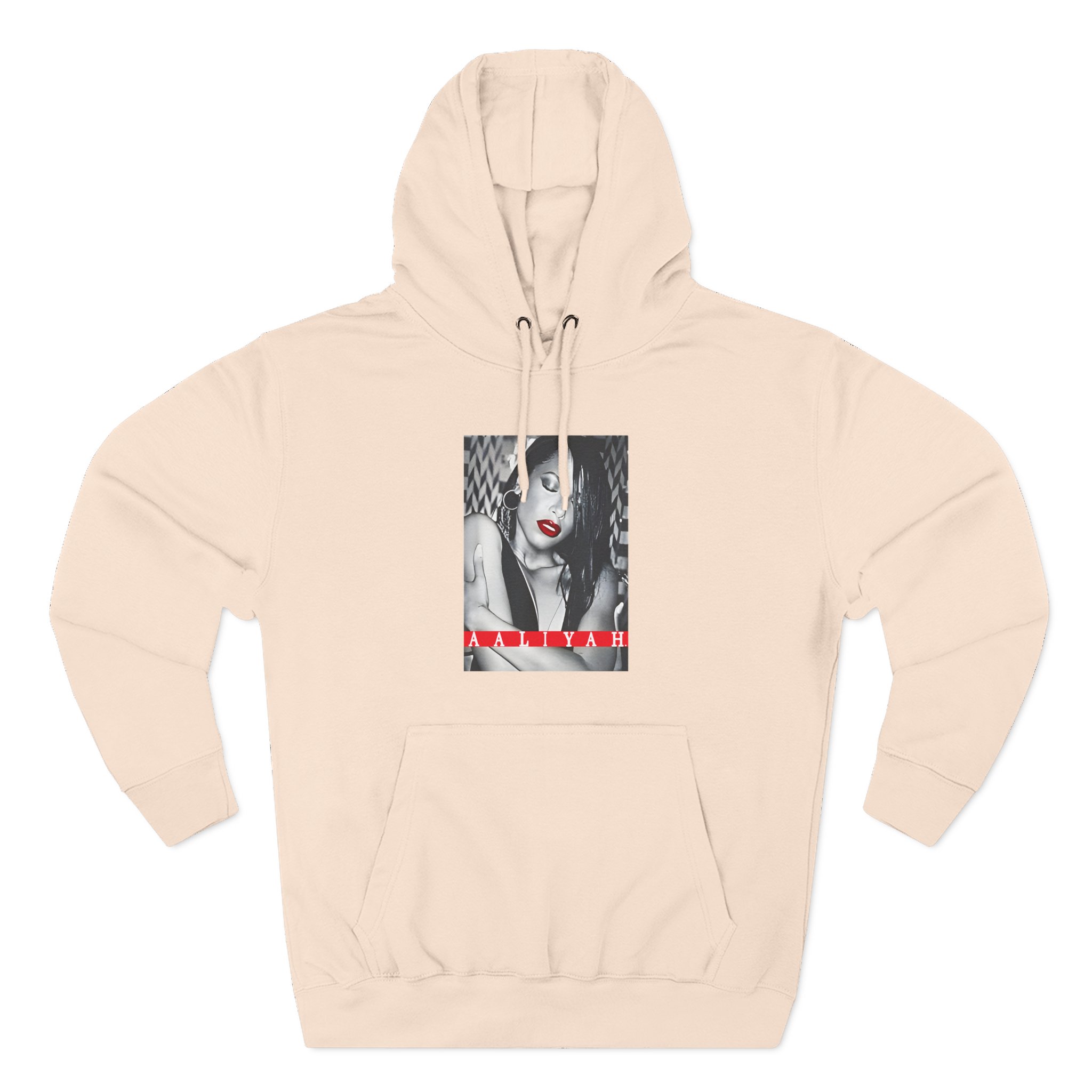 Aaliyah Red Lips Three-Panel Fleece Hoodie