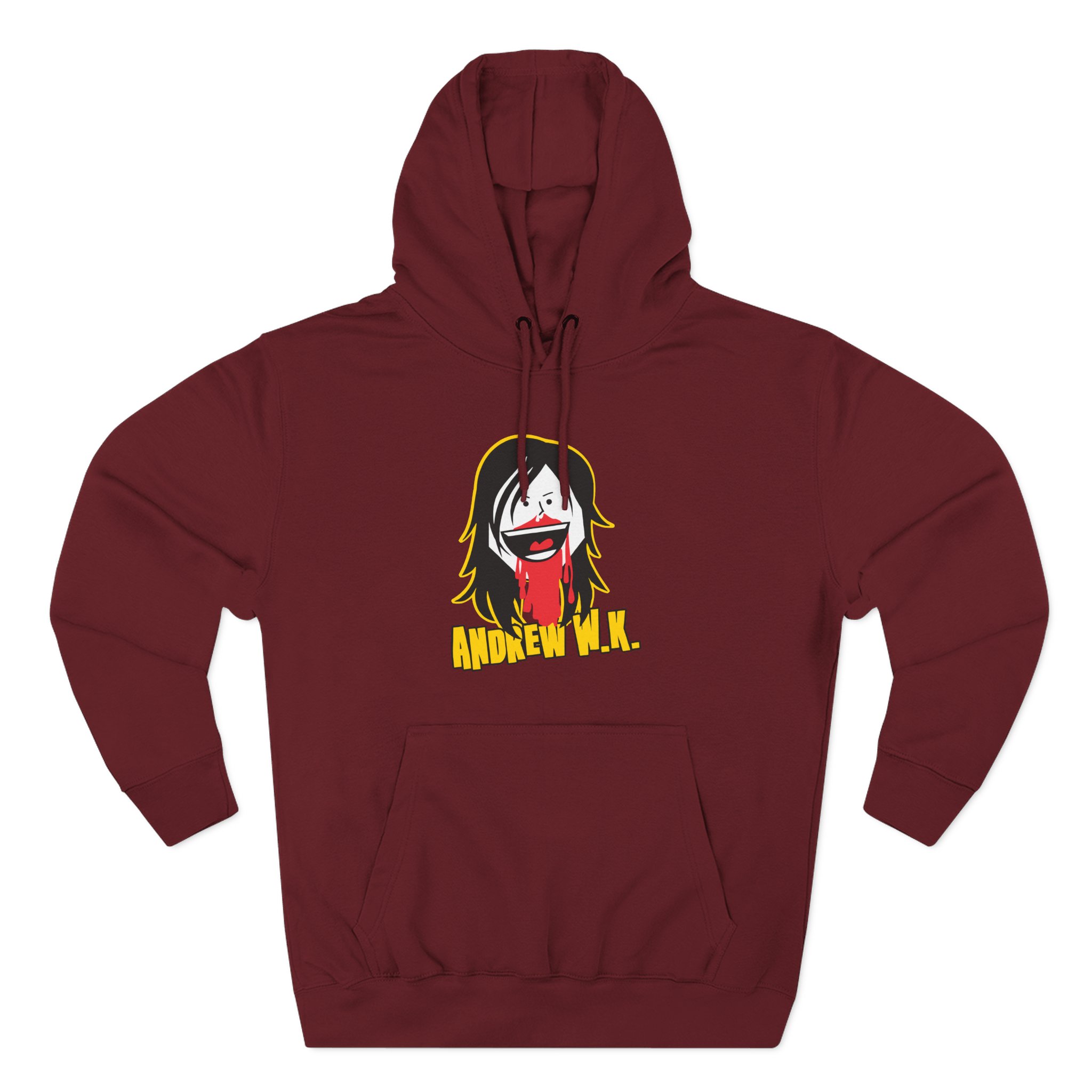 Andrew Wk Cartoon Bloody Nose Three-Panel Fleece Hoodie
