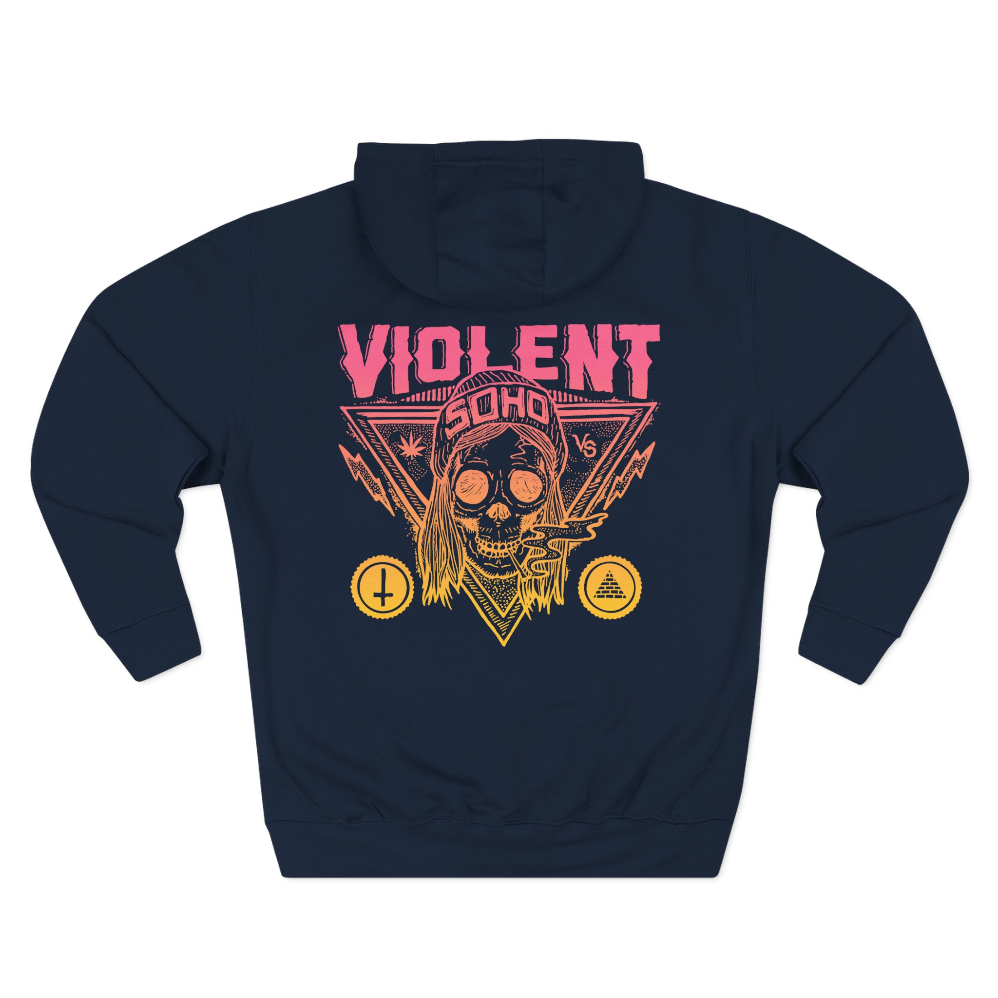 Violent Soho Blazin' Skull Gradient Three-Panel Fleece Hoodie