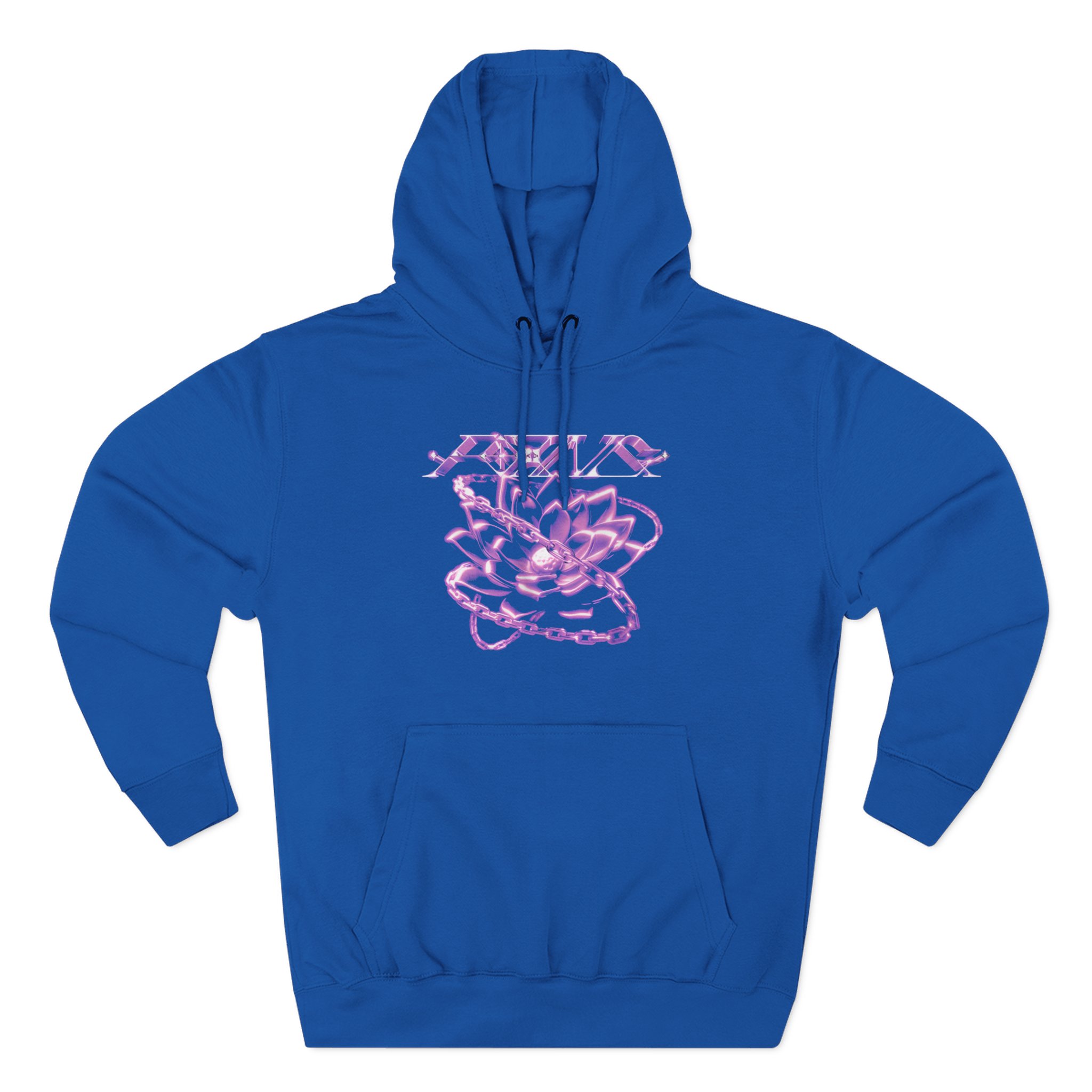 Foxing Chained Three-Panel Fleece Hoodie