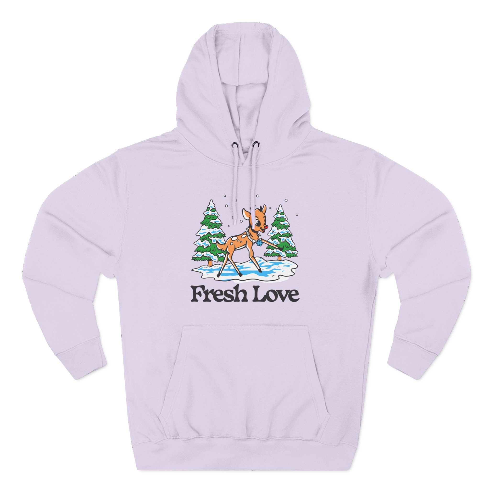 Fresh Love Snow Dough Three-Panel Fleece Hoodie