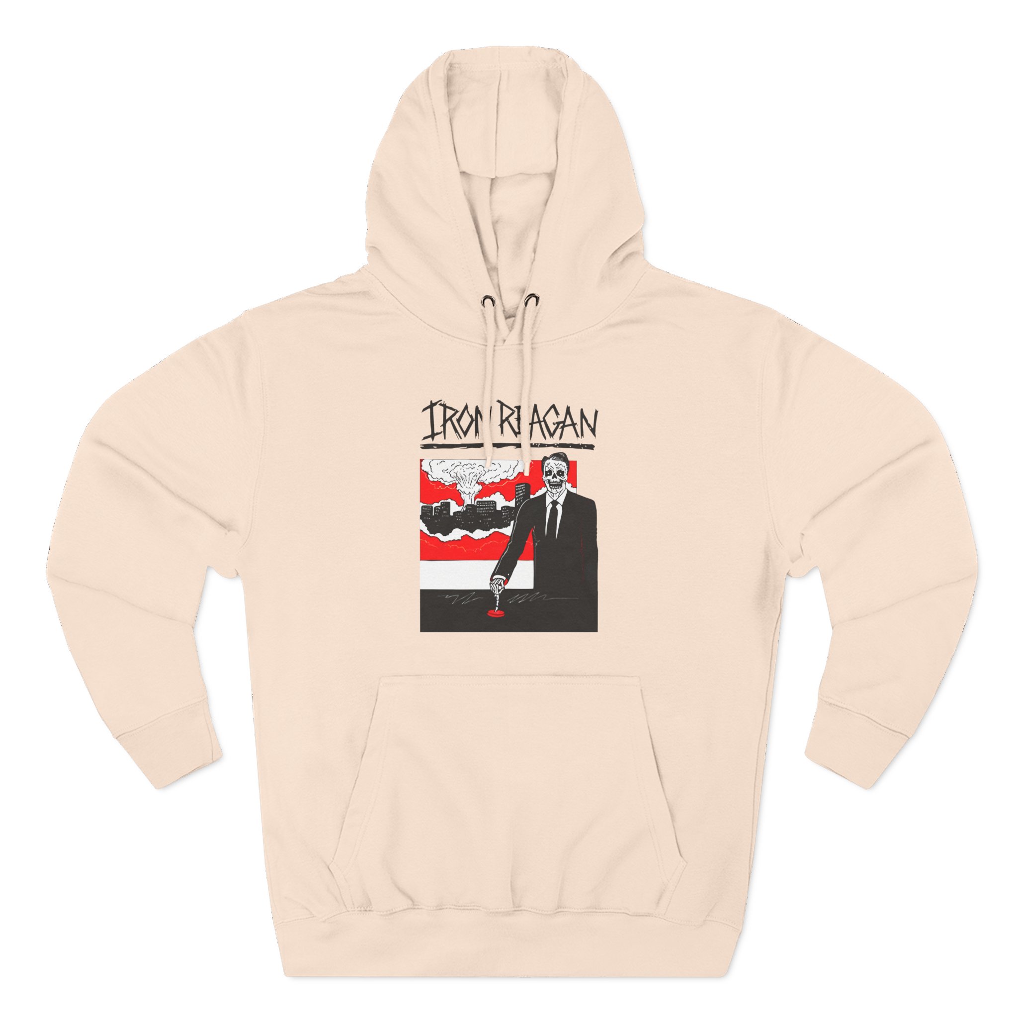 Iron Reagan Finger On The Button Three-Panel Fleece Hoodie