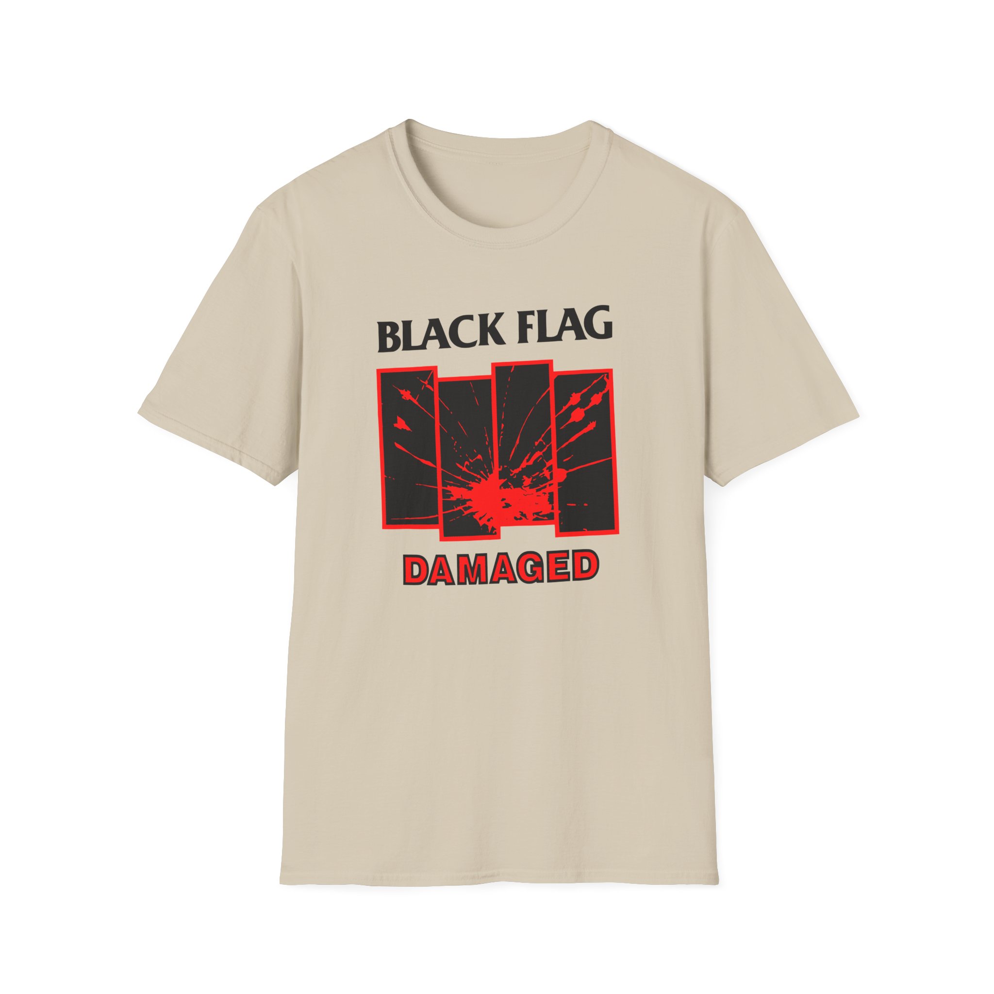 Black Flag Damaged Unisex Softstyle T-Shirt