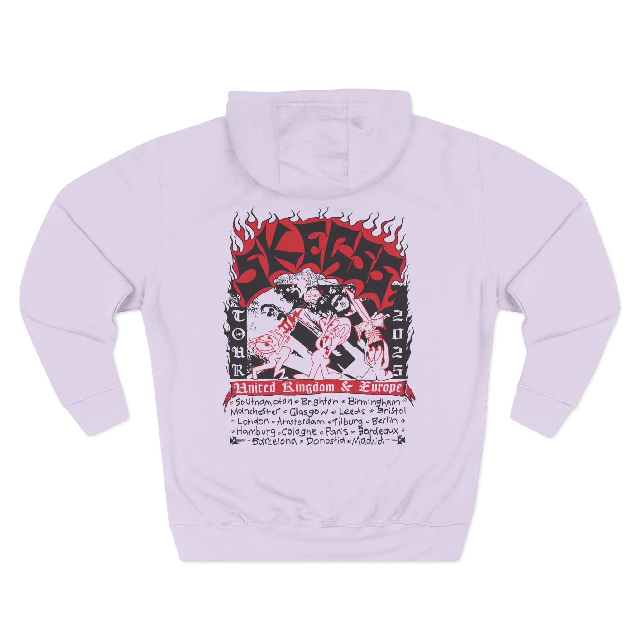 Skegss Uk Eu Tour 2025 Three-Panel Fleece Hoodie