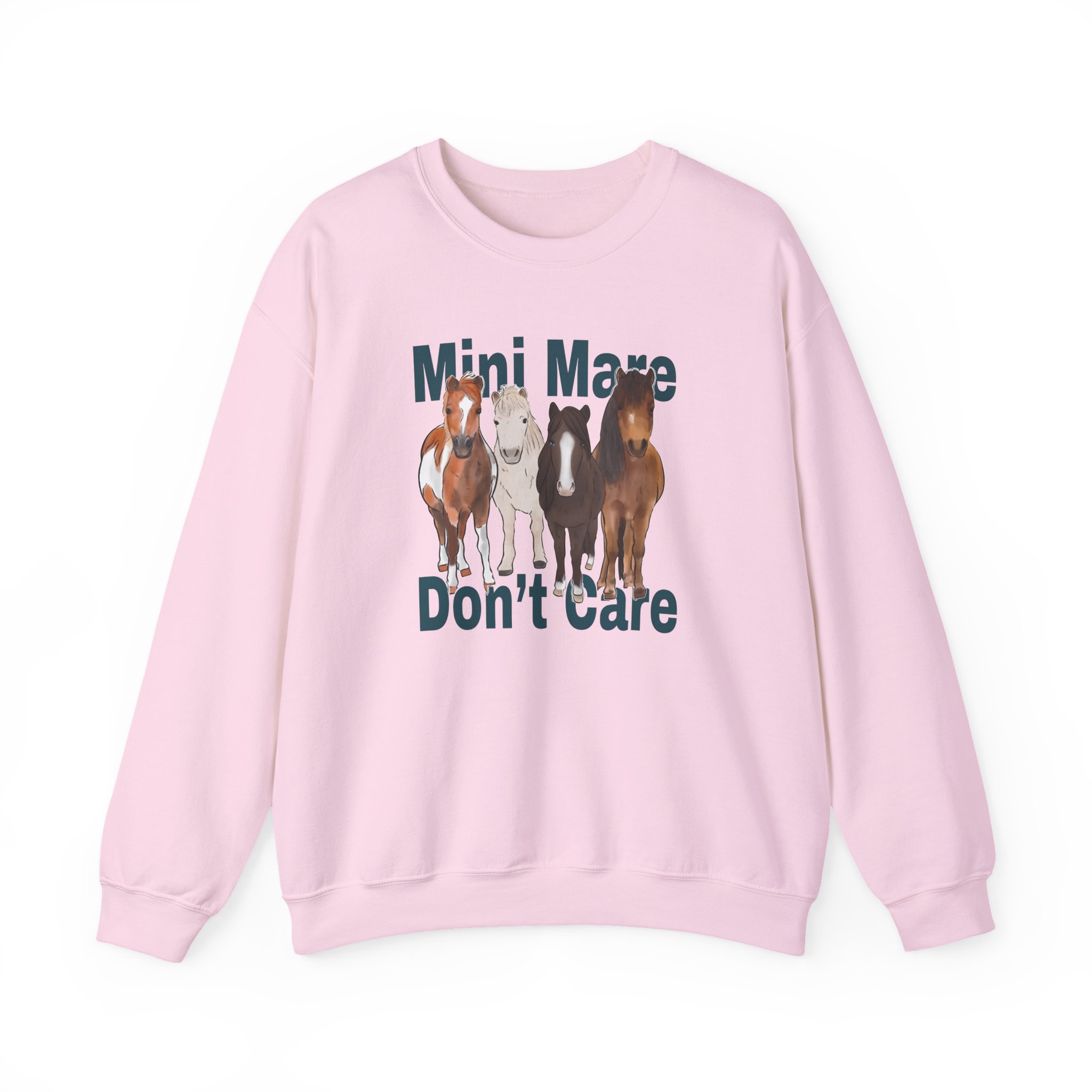 Katie Van Slyke Mini Mare Don't Care Unisex Heavy Blendâ„¢ Crewneck Sweatshirt