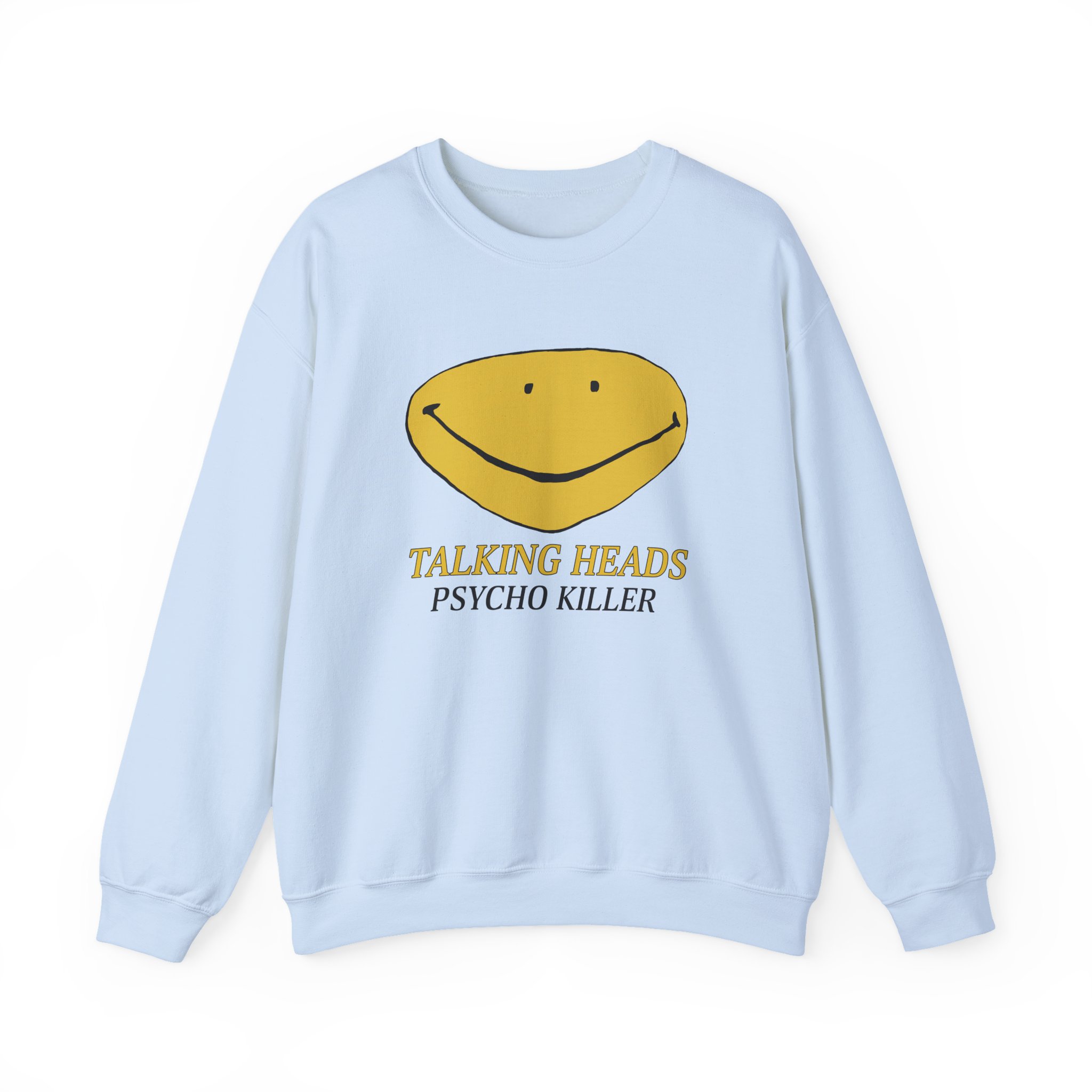 Talking Heads Smiley Face Psycho Killer Unisex Heavy Blendâ„¢ Crewneck Sweatshirt