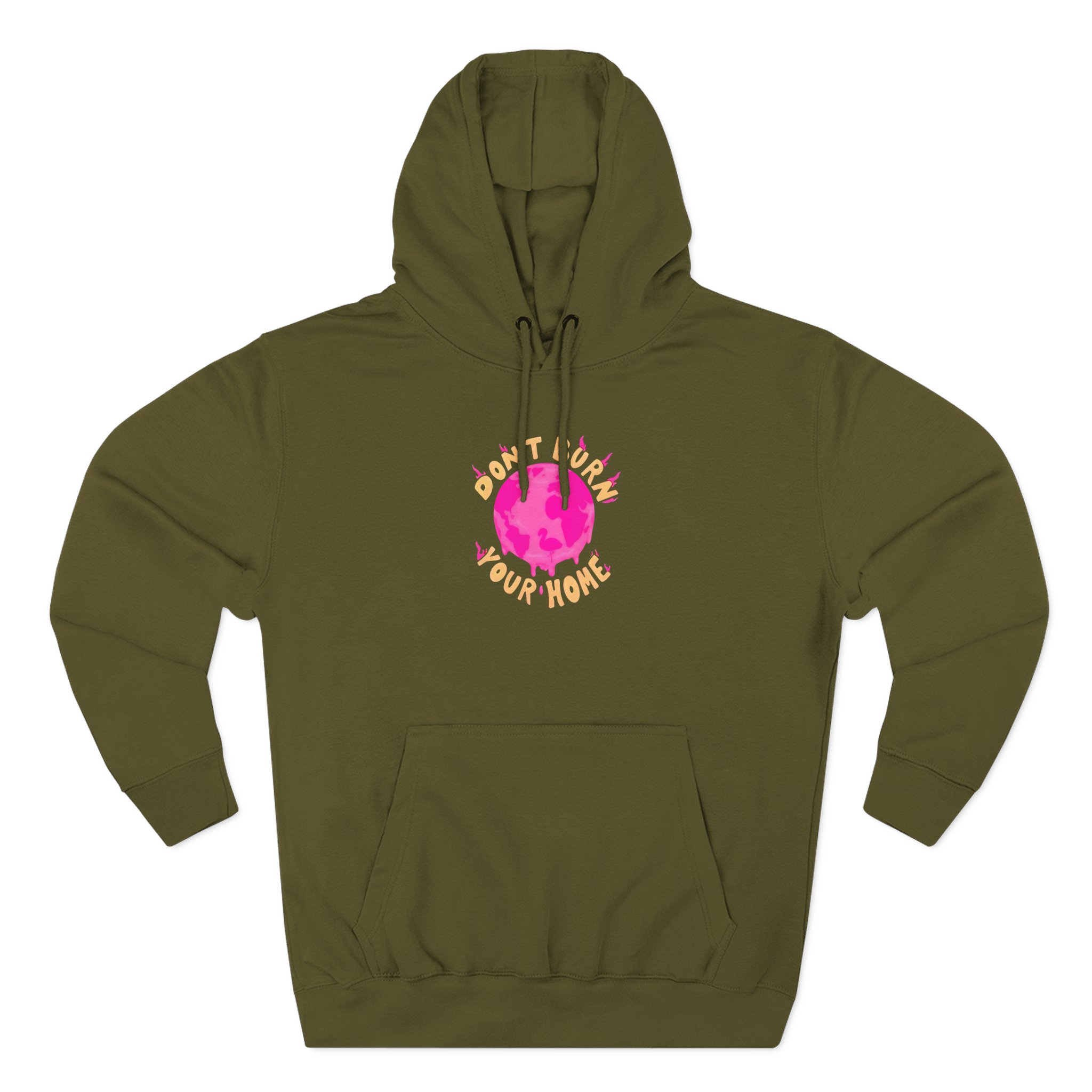 Flamingo Three-Panel Fleece Hoodie
