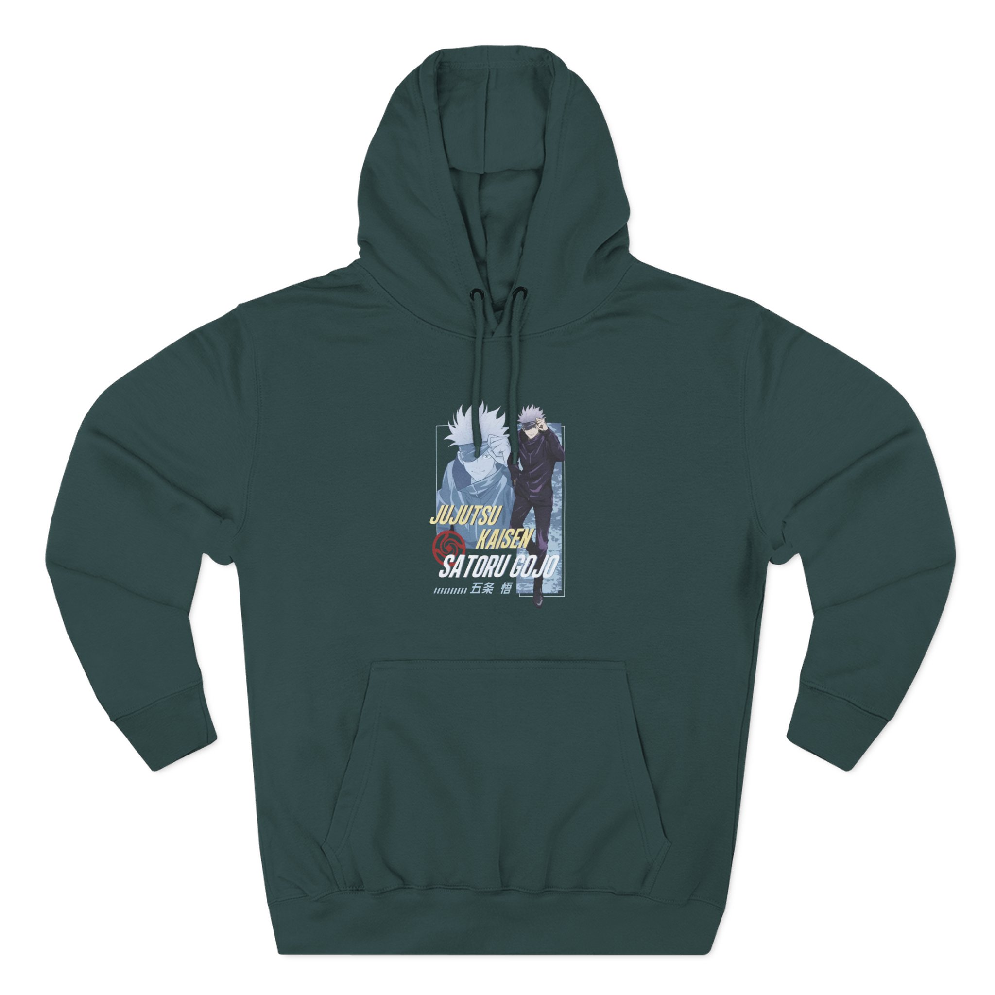 Jujutsu Kaisen Gojo Tonal Portrait Three-Panel Fleece Hoodie