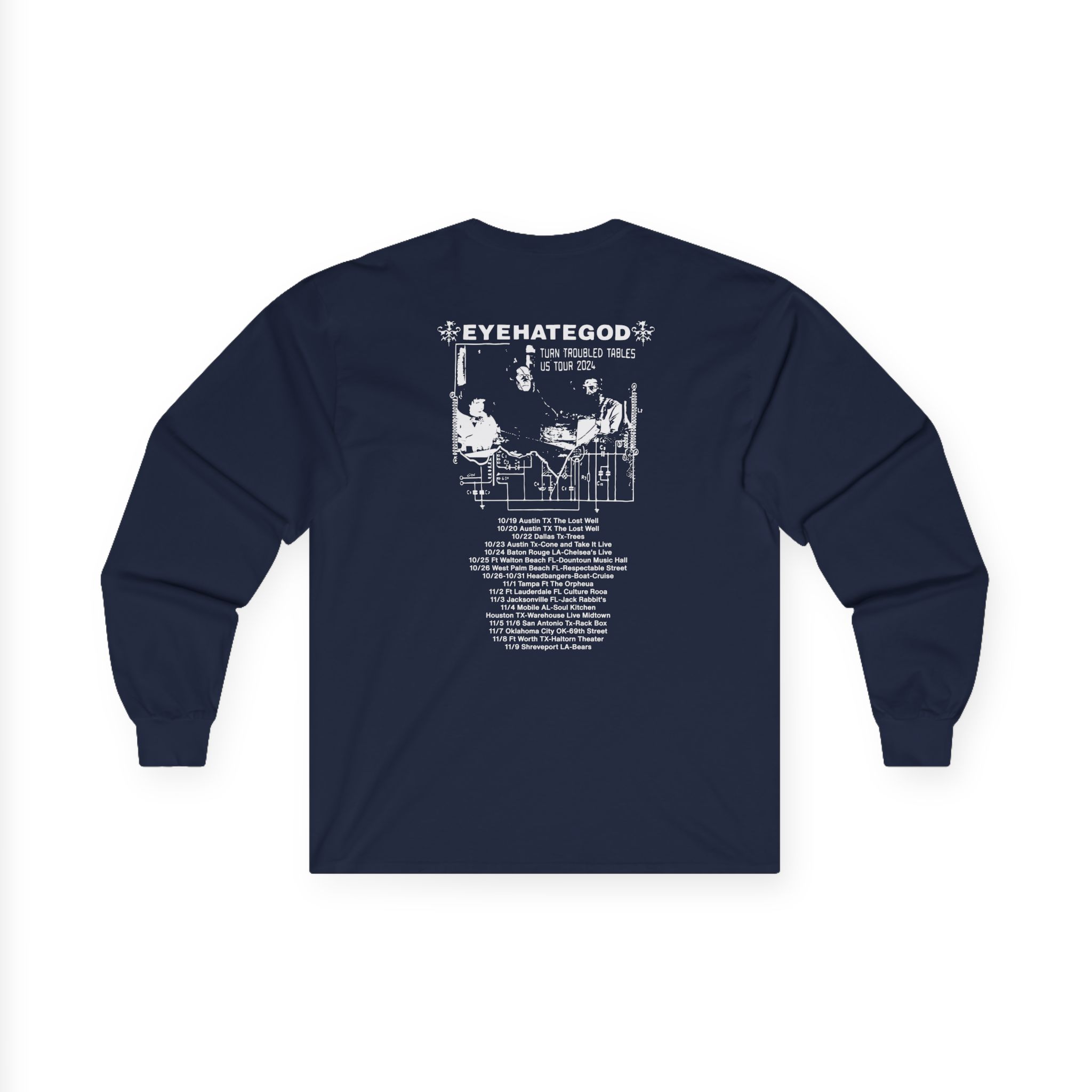 Eyehategod Turn Troubled Tables Us Tour Unisex Ultra Cotton Long Sleeve Tee