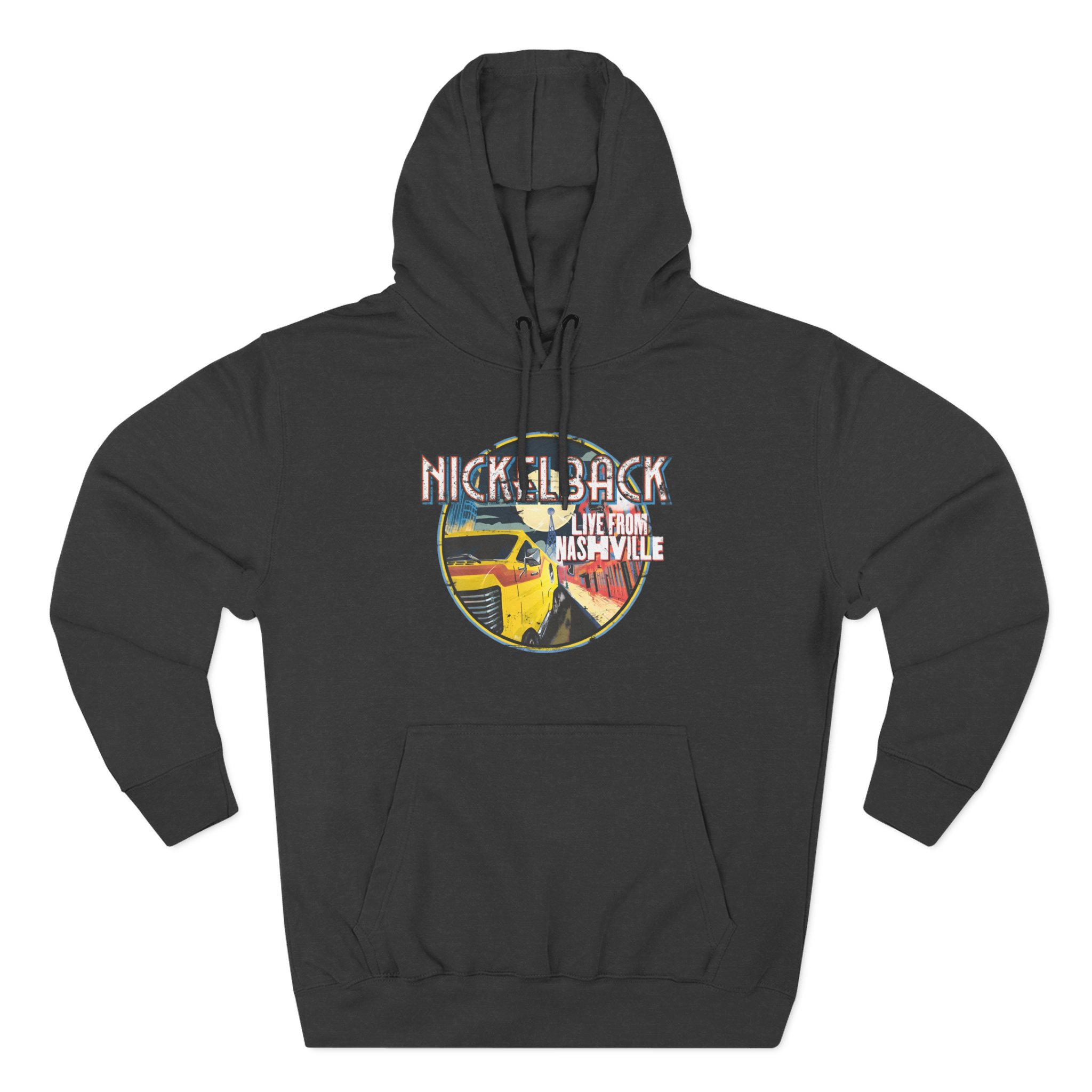 Nickelback Live From Nashville B&W Raglan Three-Panel Fleece Hoodie