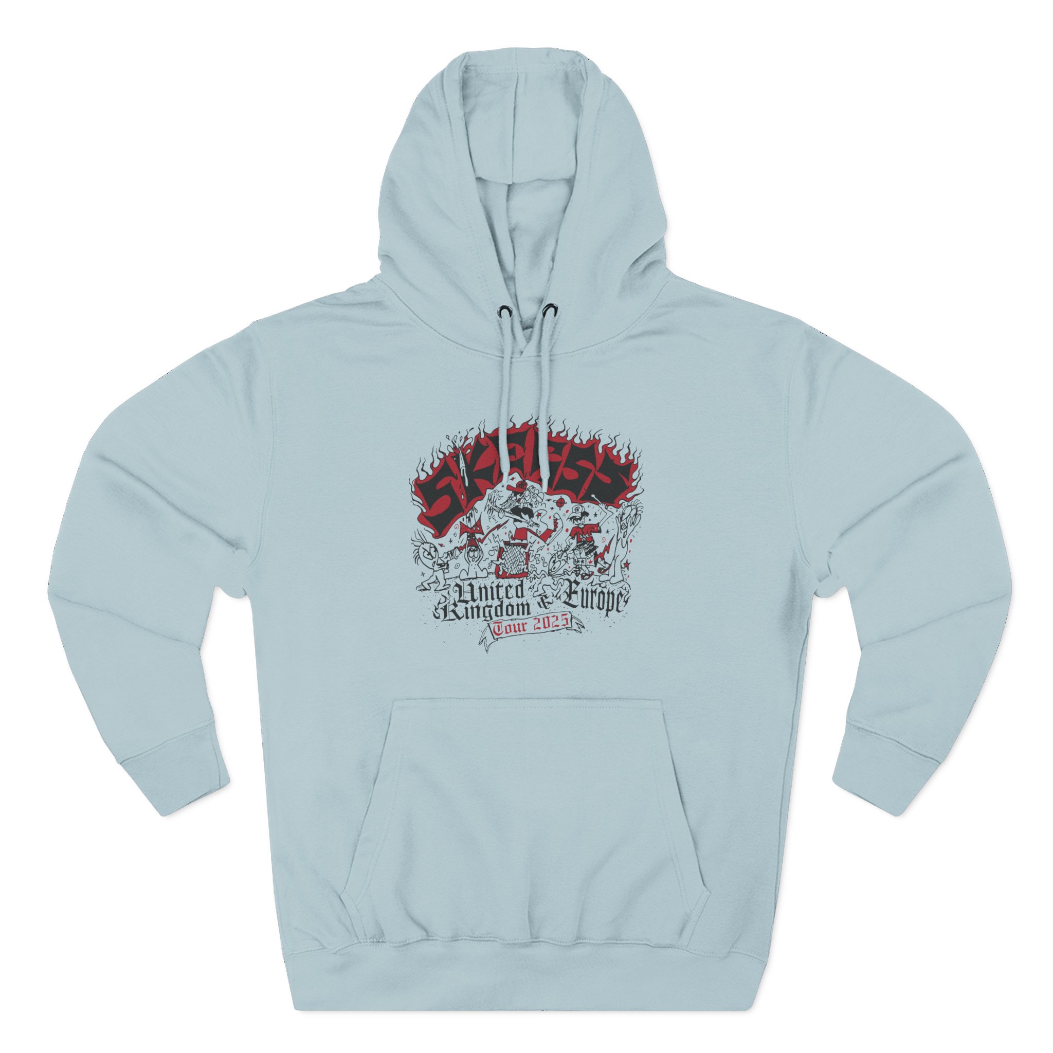 Skegss Uk Eu Tour 2025 Three-Panel Fleece Hoodie