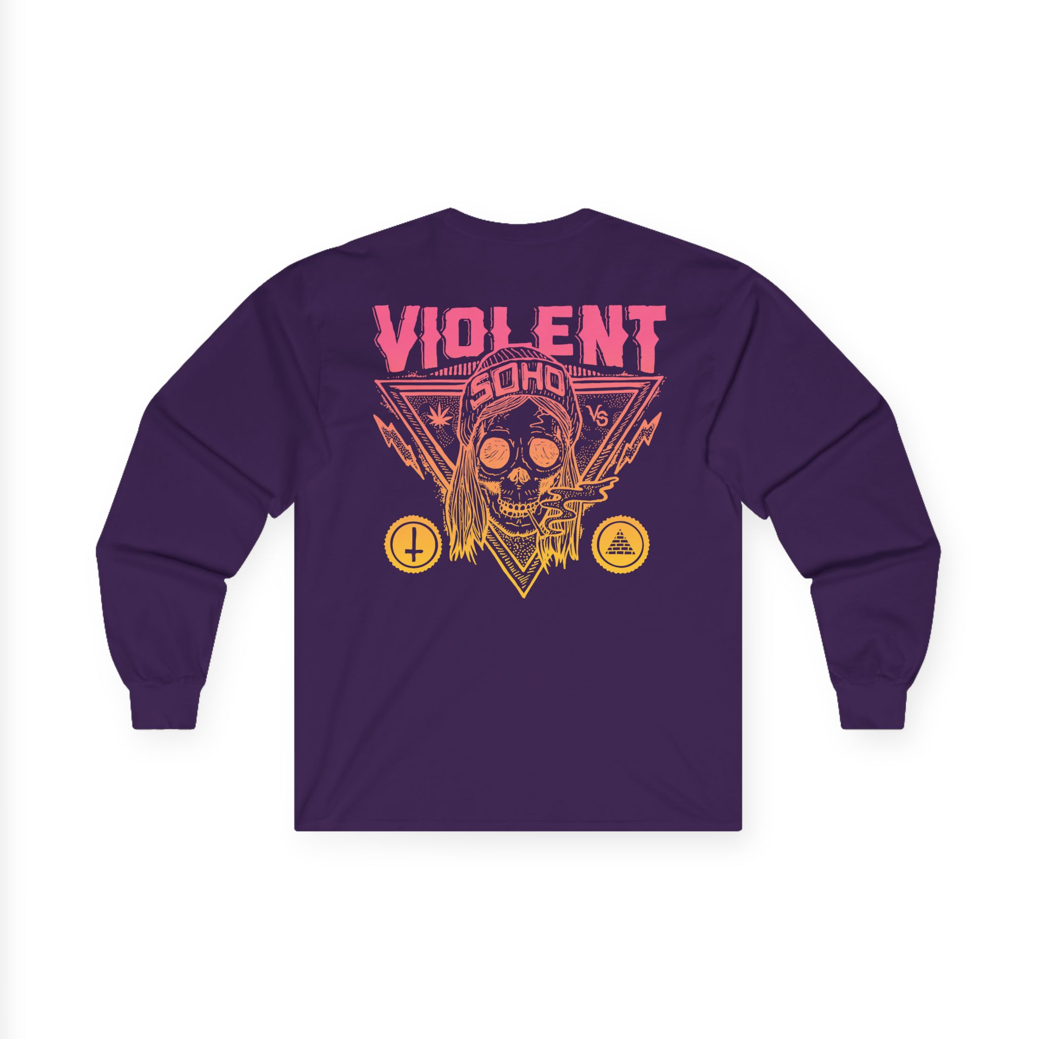 Violent Soho Blazin' Skull Gradient Unisex Ultra Cotton Long Sleeve Tee