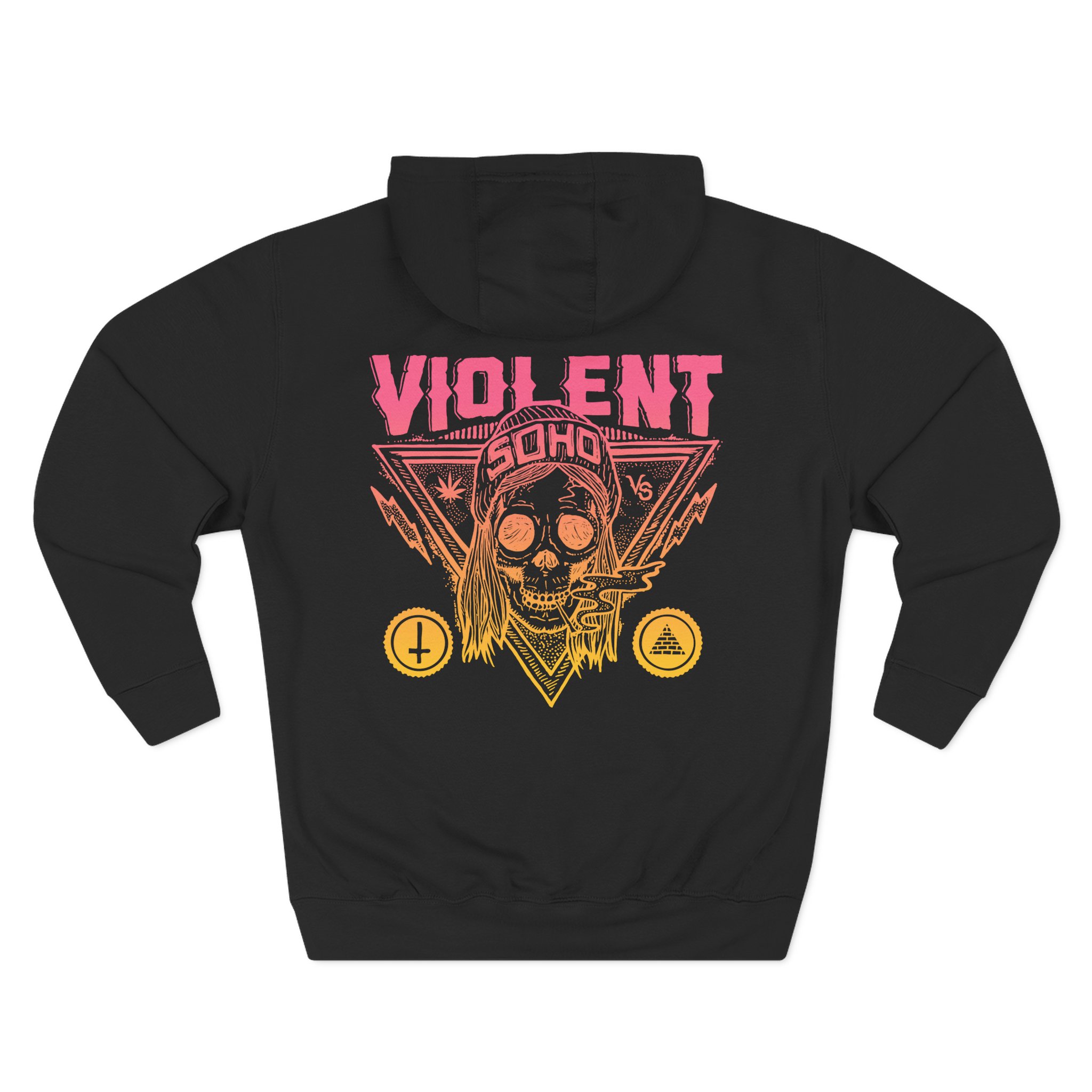 Violent Soho Blazin' Skull Gradient Three-Panel Fleece Hoodie