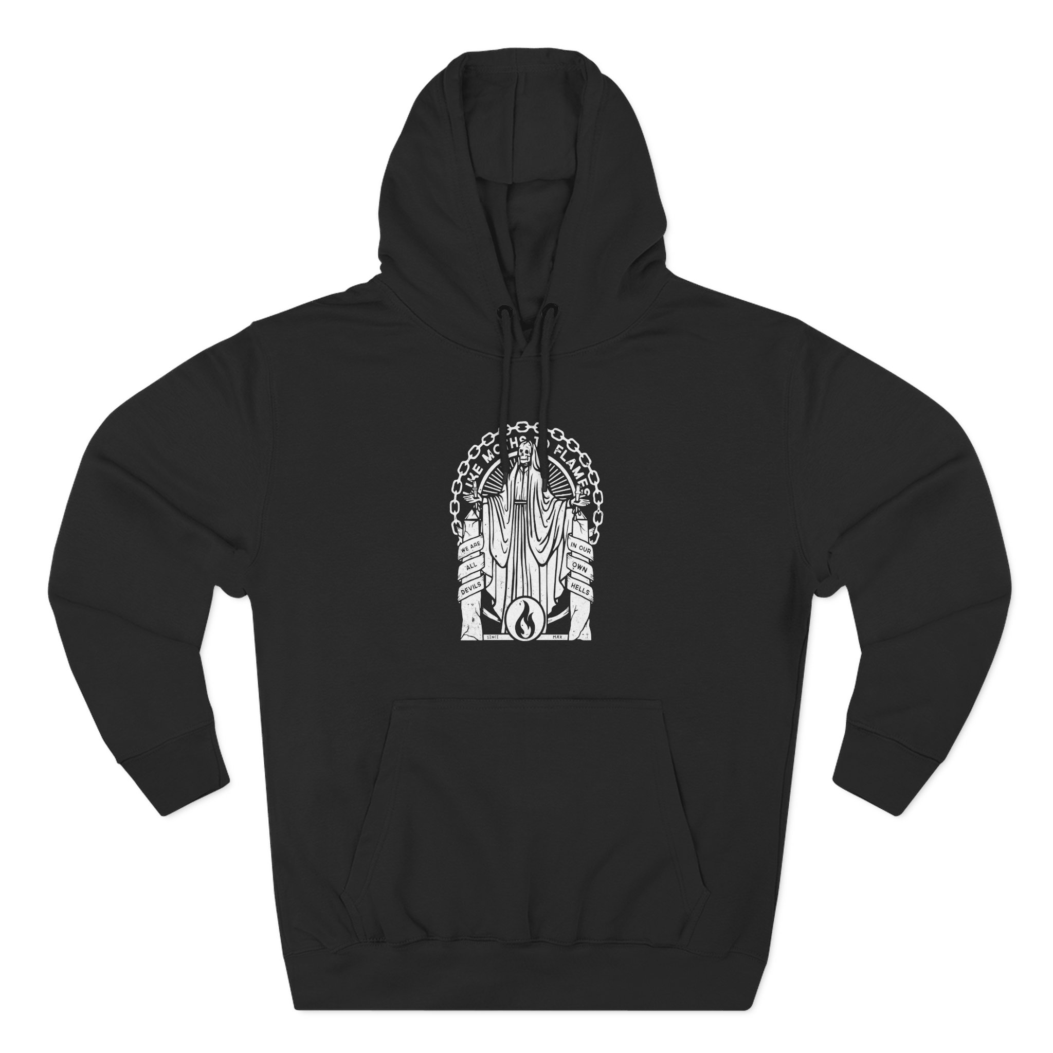 Like Moths to Flames Three-Panel Fleece Hoodie