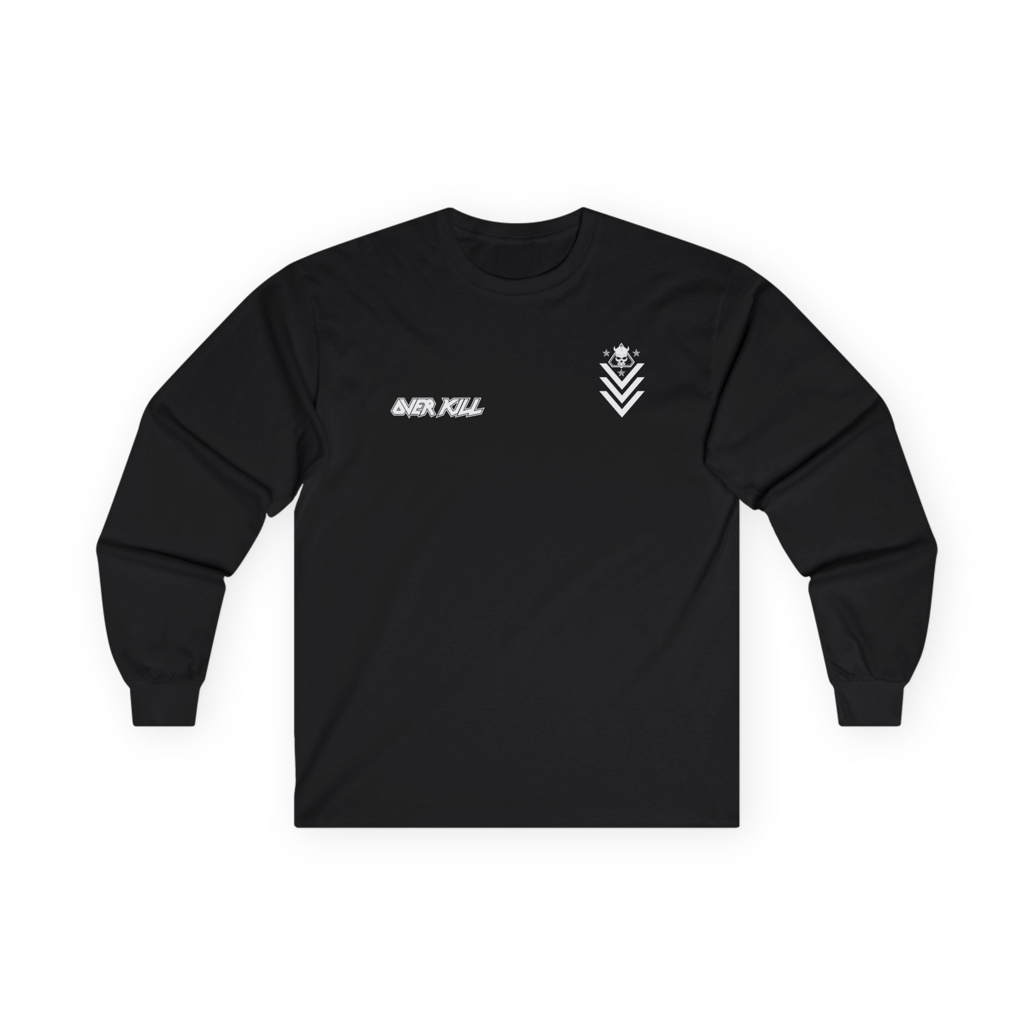 Overkill Logo Badge Skull Work Unisex Ultra Cotton Long Sleeve Tee