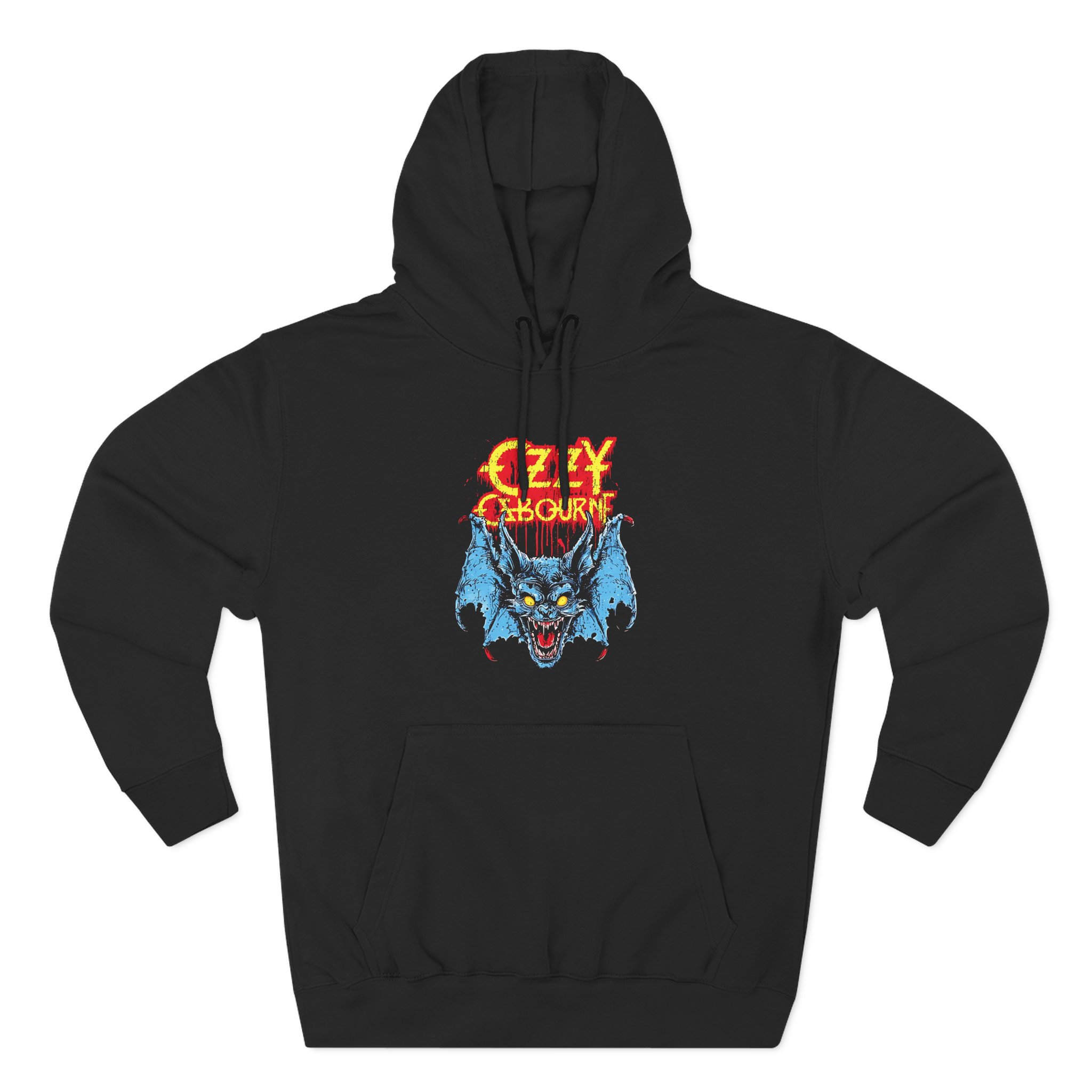 Ozzy Osbourne Glowing Eyes Bat Three-Panel Fleece Hoodie