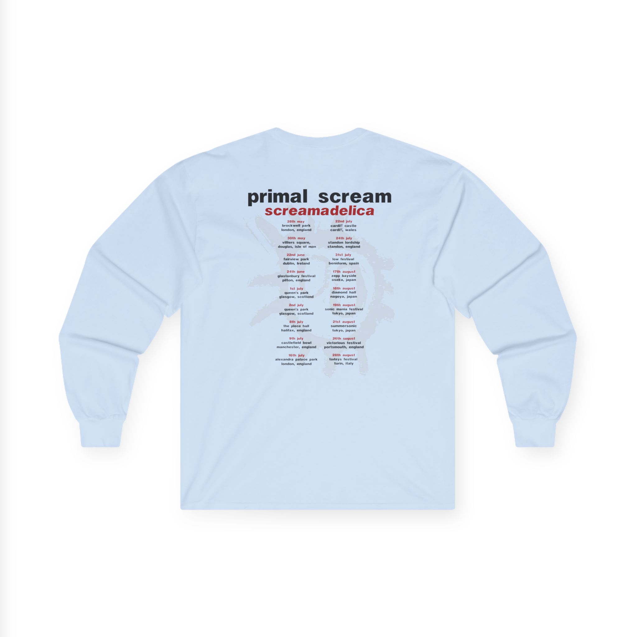 Primal Scream Screamadelica Tour Unisex Ultra Cotton Long Sleeve Tee