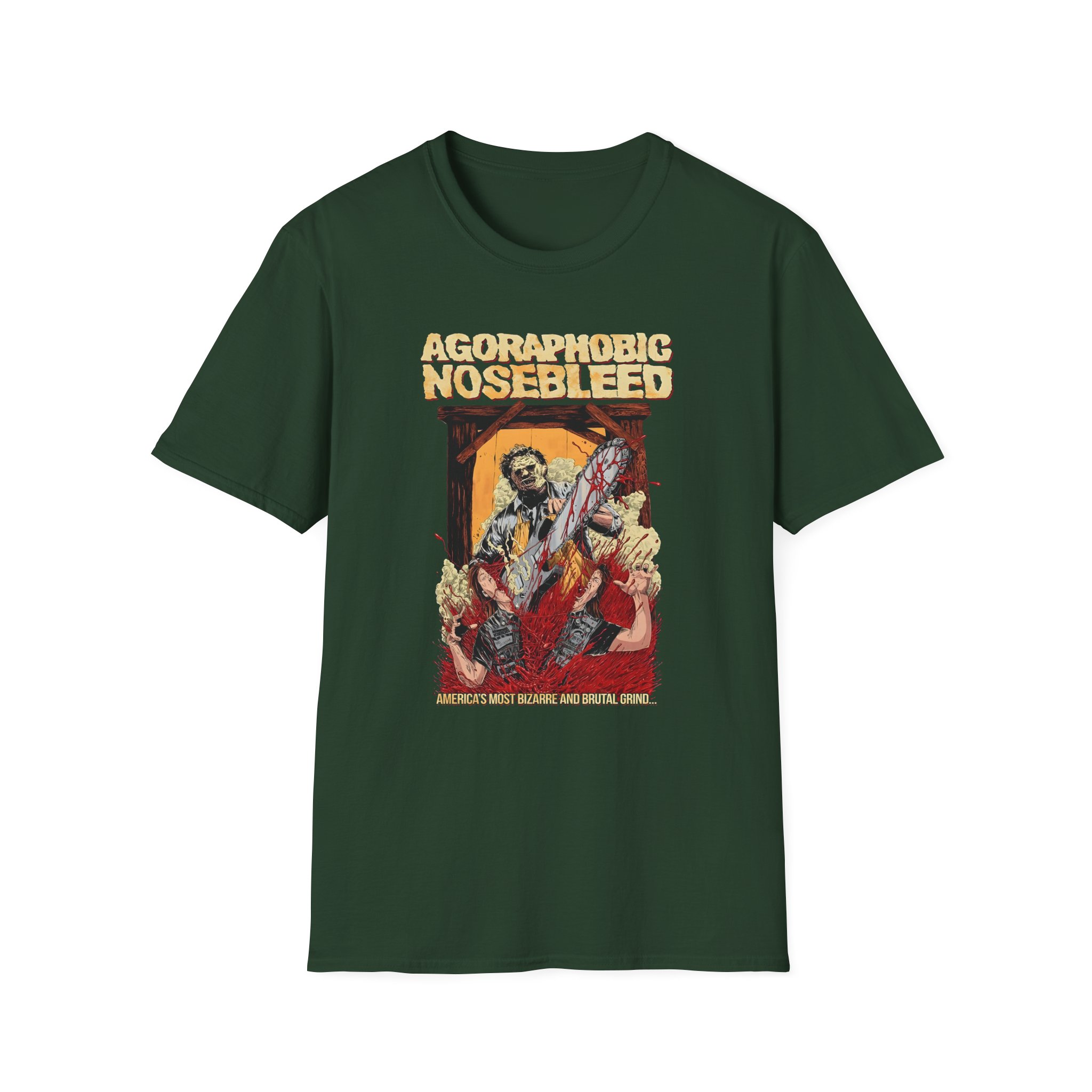 Agoraphobic Nosebleed Leatherface Unisex Softstyle T-Shirt