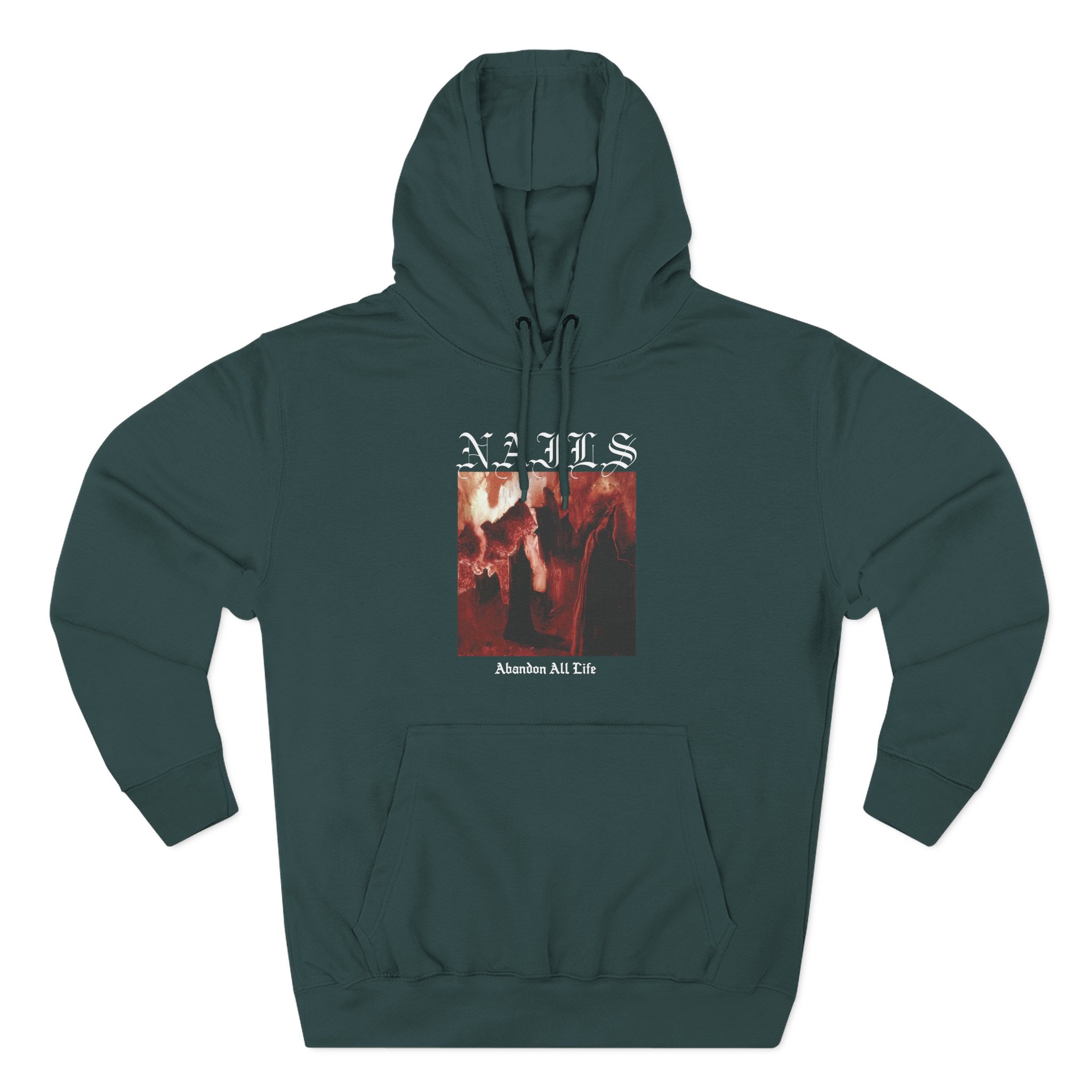Nails Abandon All Life Three-Panel Fleece Hoodie