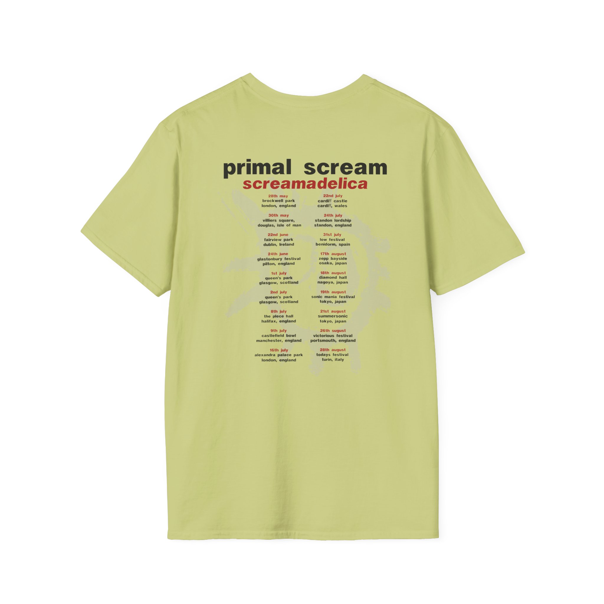 Primal Scream Screamadelica Tour Unisex Softstyle T-Shirt
