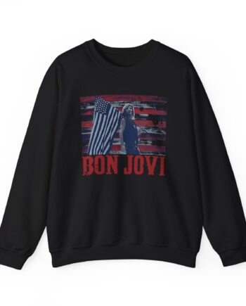 Bon Jovi American Flag Unisex Heavy Blend™ Crewneck Sweatshirt