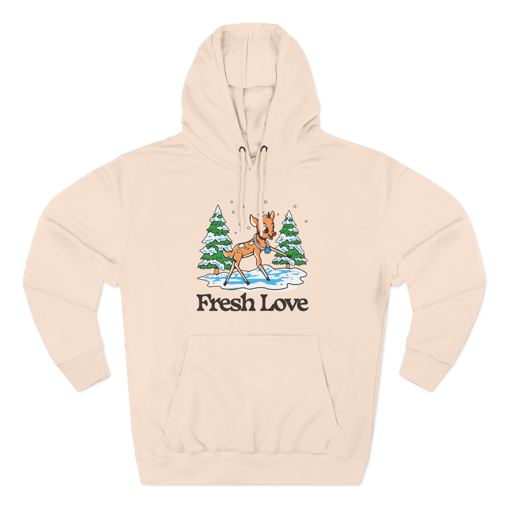 Fresh Love Snow Dough Three-Panel Fleece Hoodie