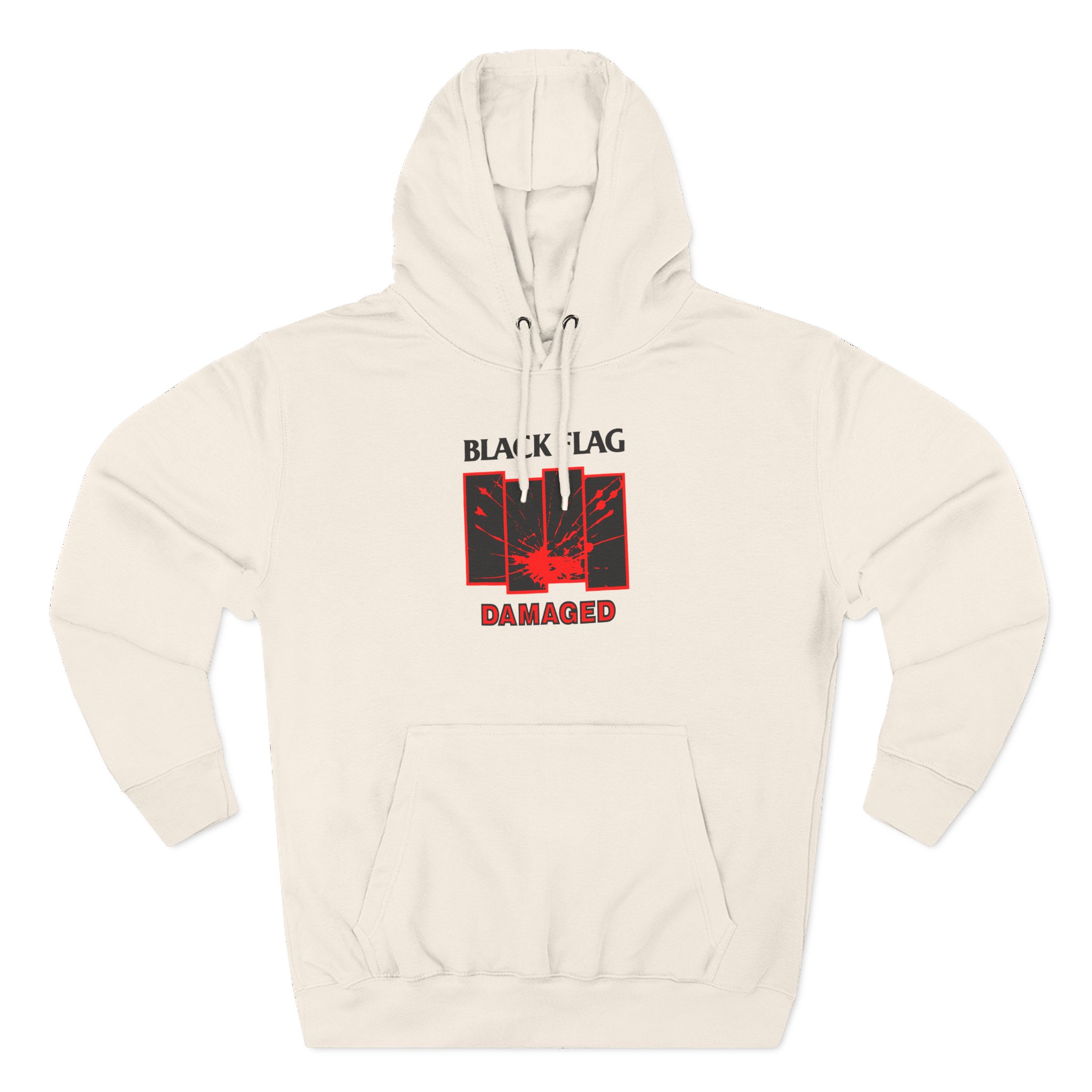 Black Flag Damaged Three-Panel Fleece Hoodie